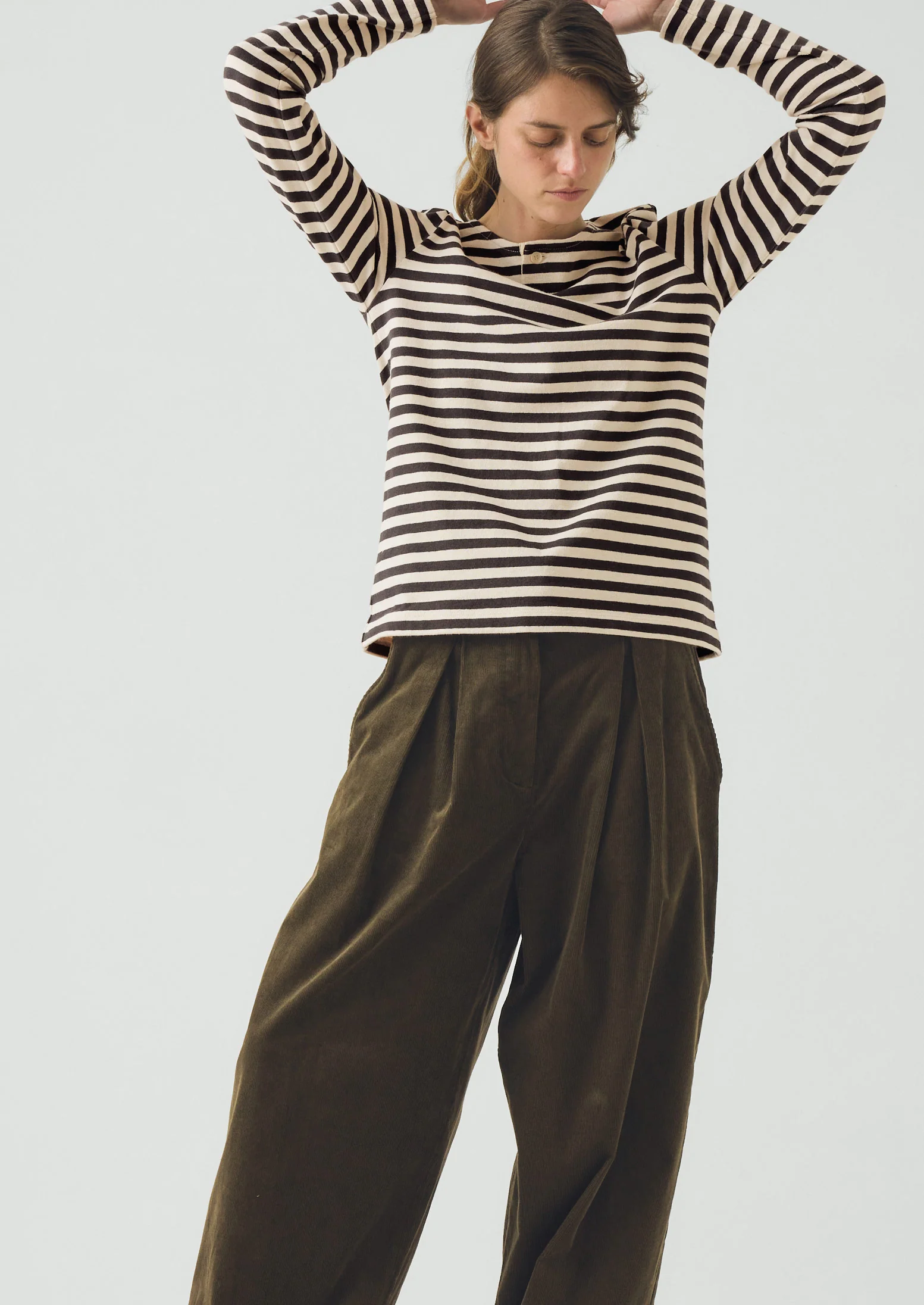 Chef Stripe Jersey Tee | Slate/Vintage White - Image 3