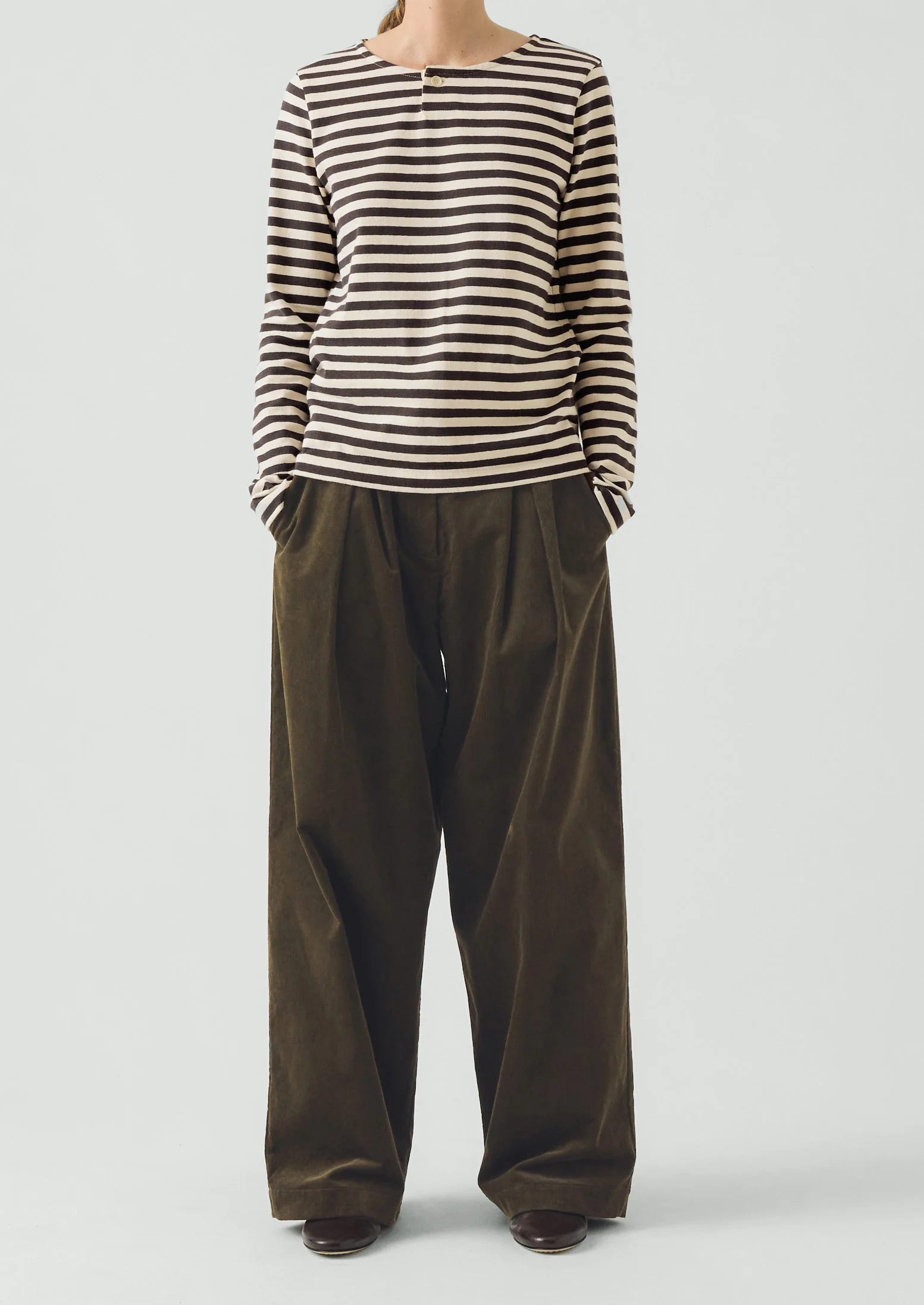 Chef Stripe Jersey Tee | Slate/Vintage White - Image 4
