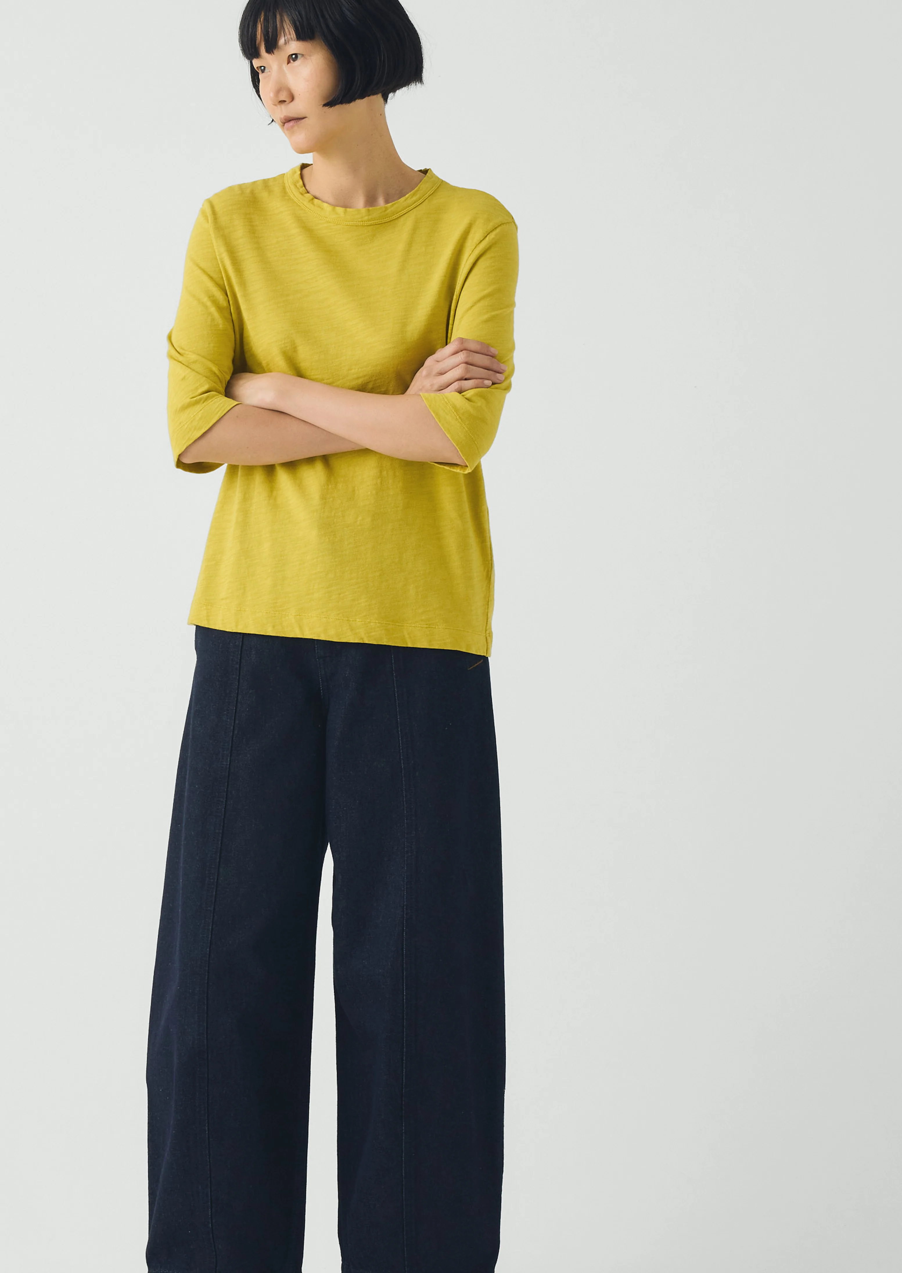 Cleo Garment Dyed Organic Cotton Tee | Chartreuse - Image 2