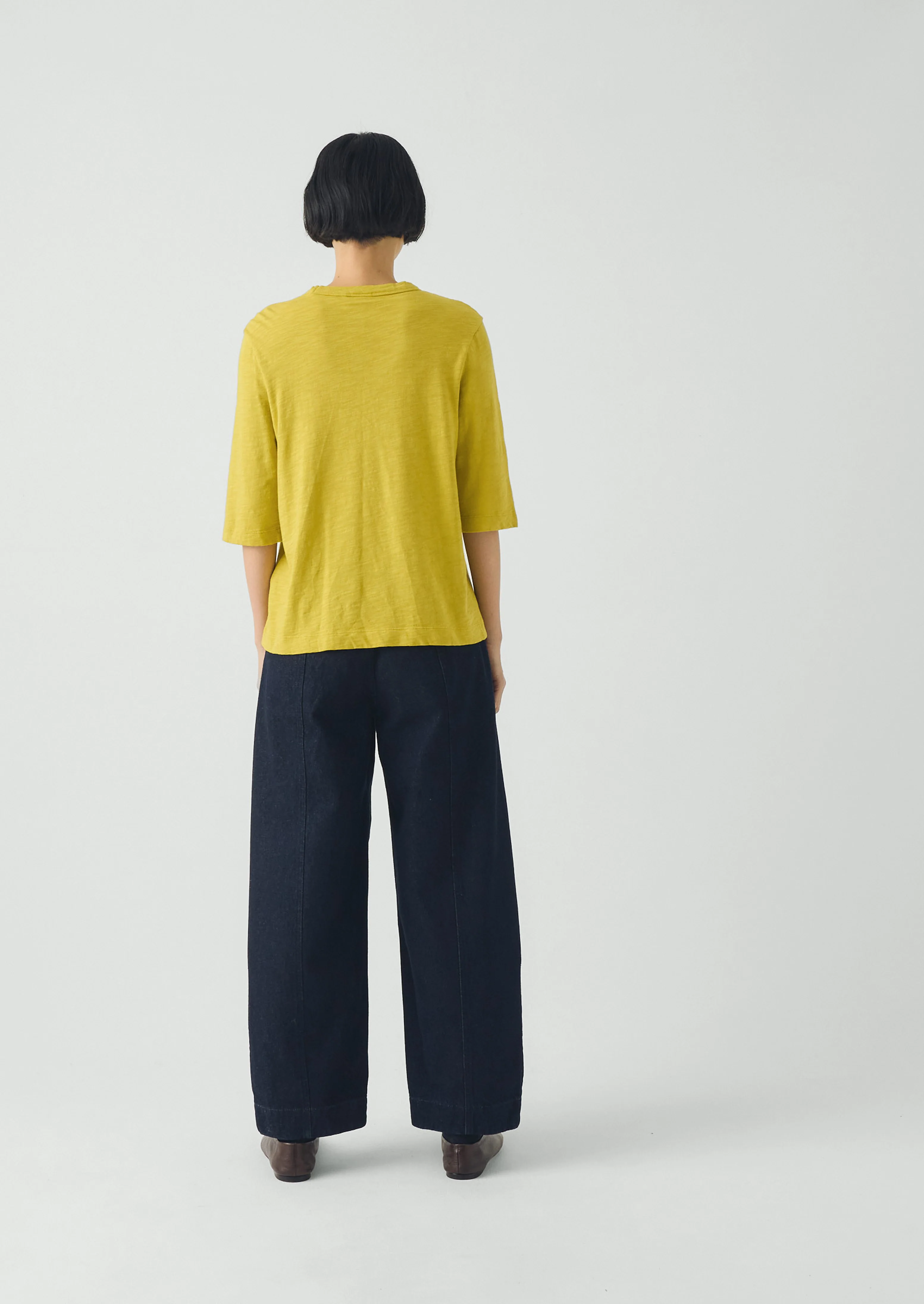 Cleo Garment Dyed Organic Cotton Tee | Chartreuse - Image 4