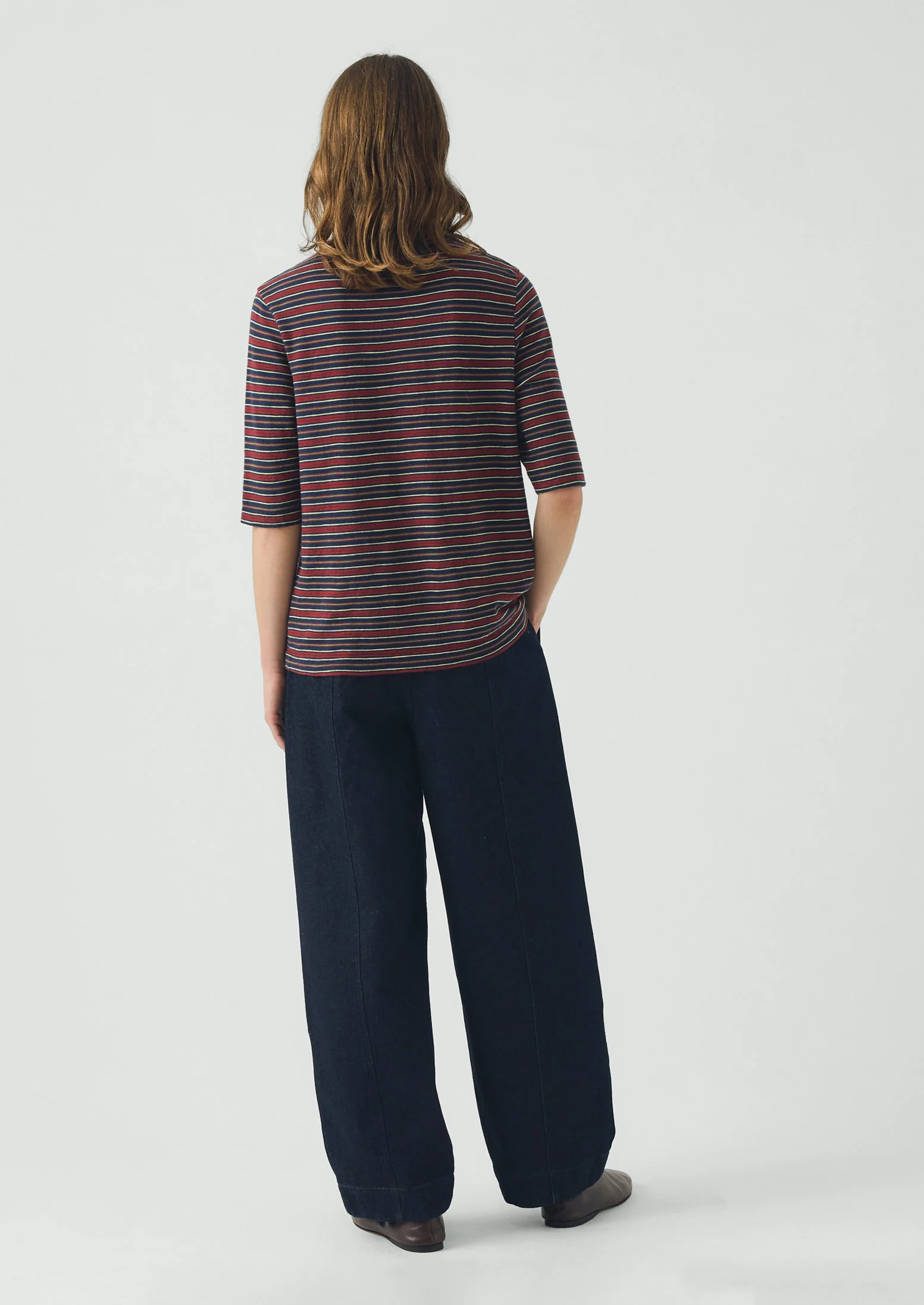 Cleo Stripe Cotton Tee | Provencal Blue/Multi - Image 3