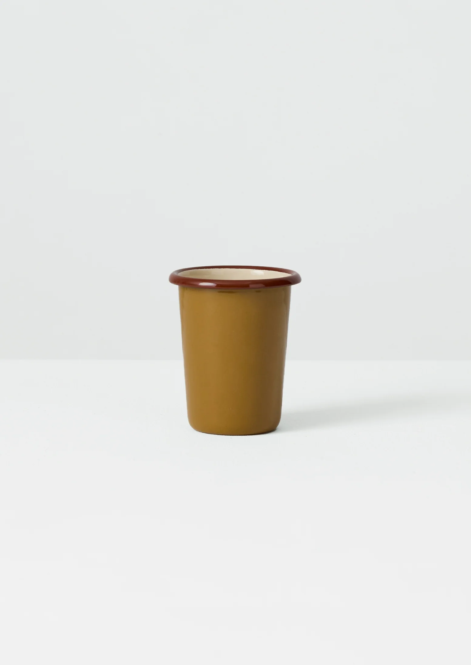 Contrast Rim Enamel Cup | Ochre/Chestnut