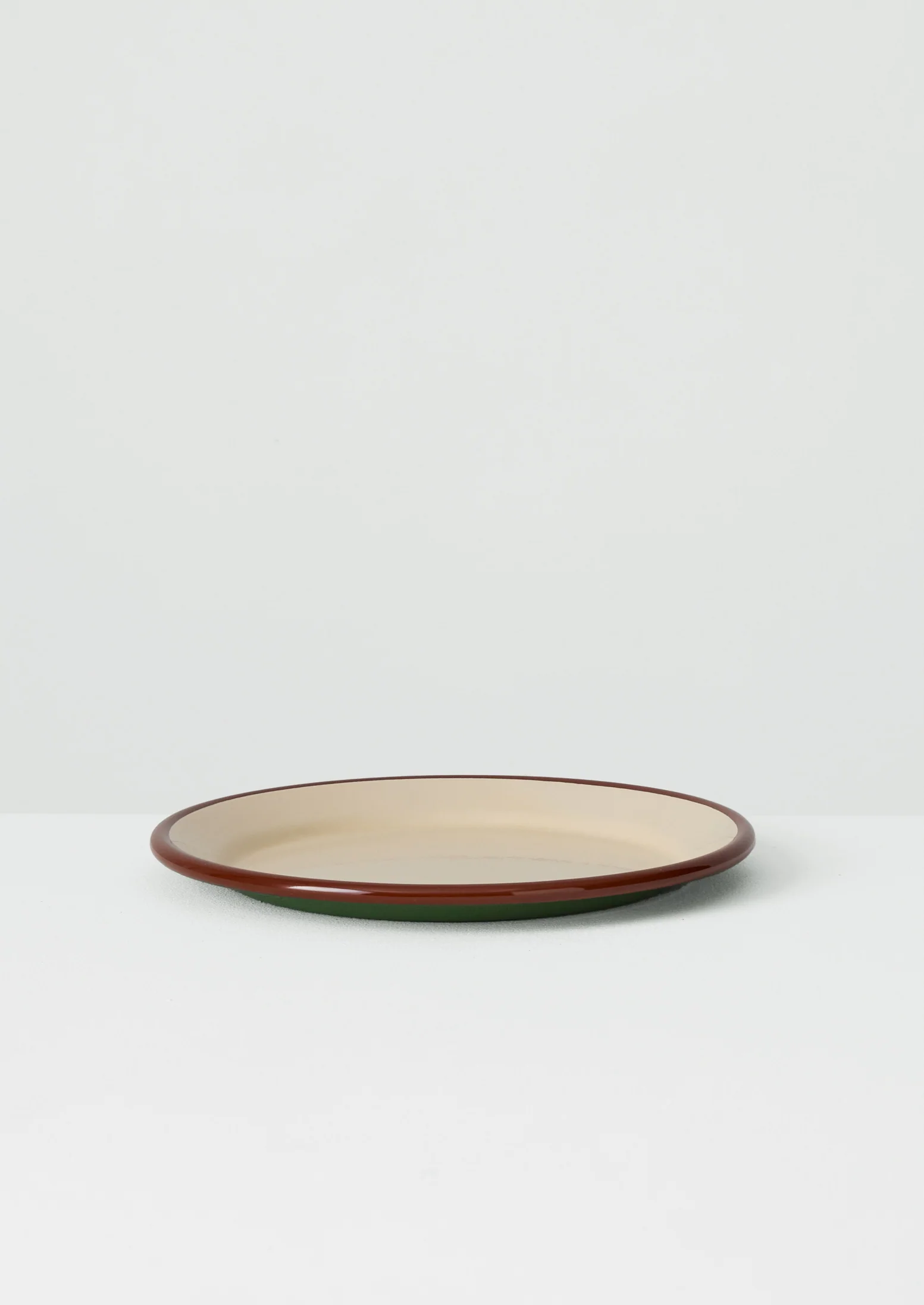 Contrast Rim Enamel Dinner Plate | Mint/Chestnut - Image 5
