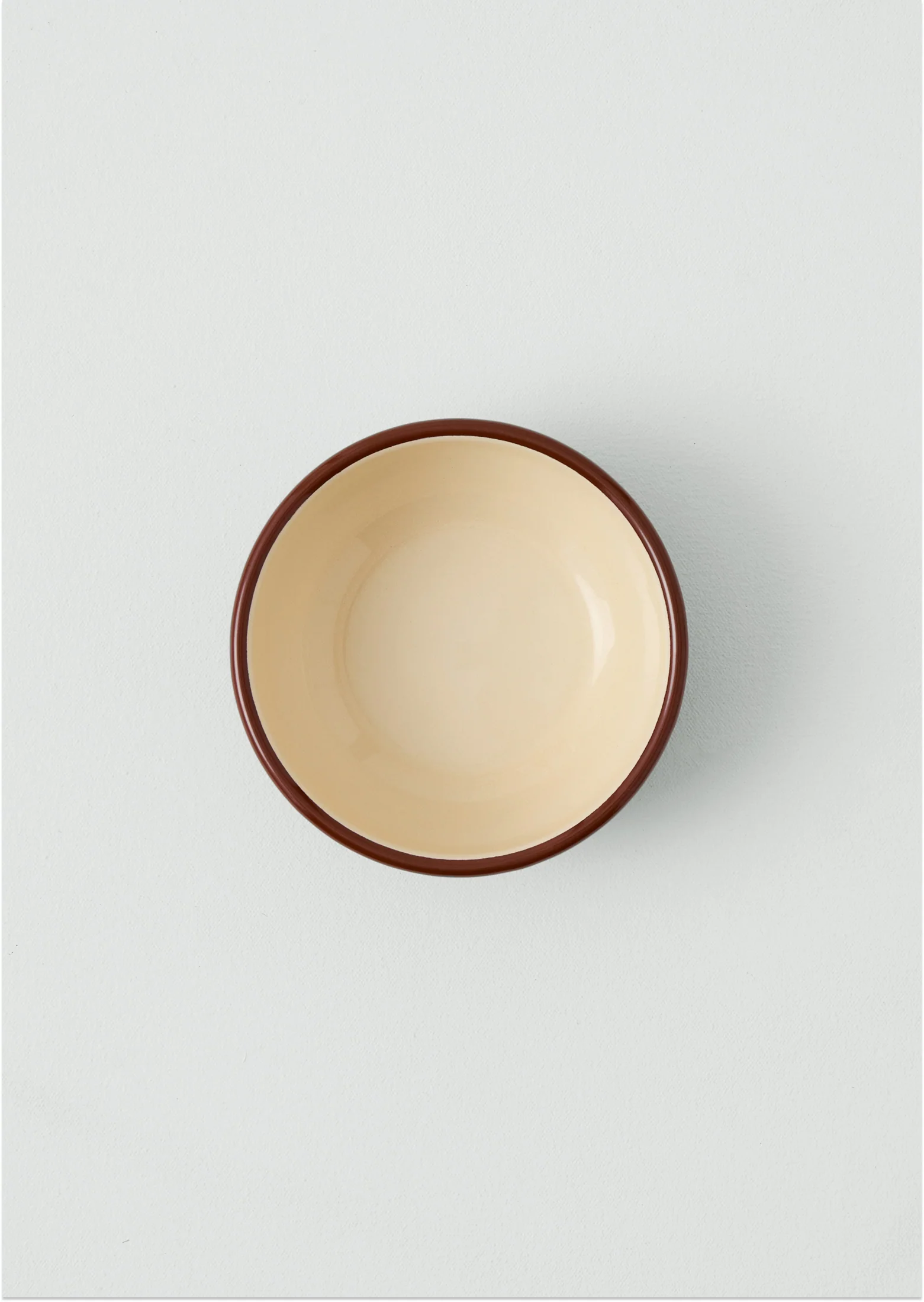 Contrast Rim Enamel Picnic Bowl | Mint/Chestnut - Image 4