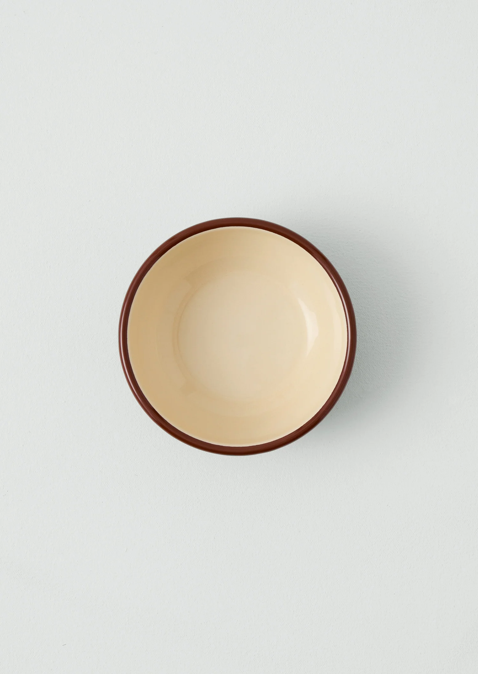 Contrast Rim Enamel Picnic Bowl | Ochre/Chestnut - Image 2
