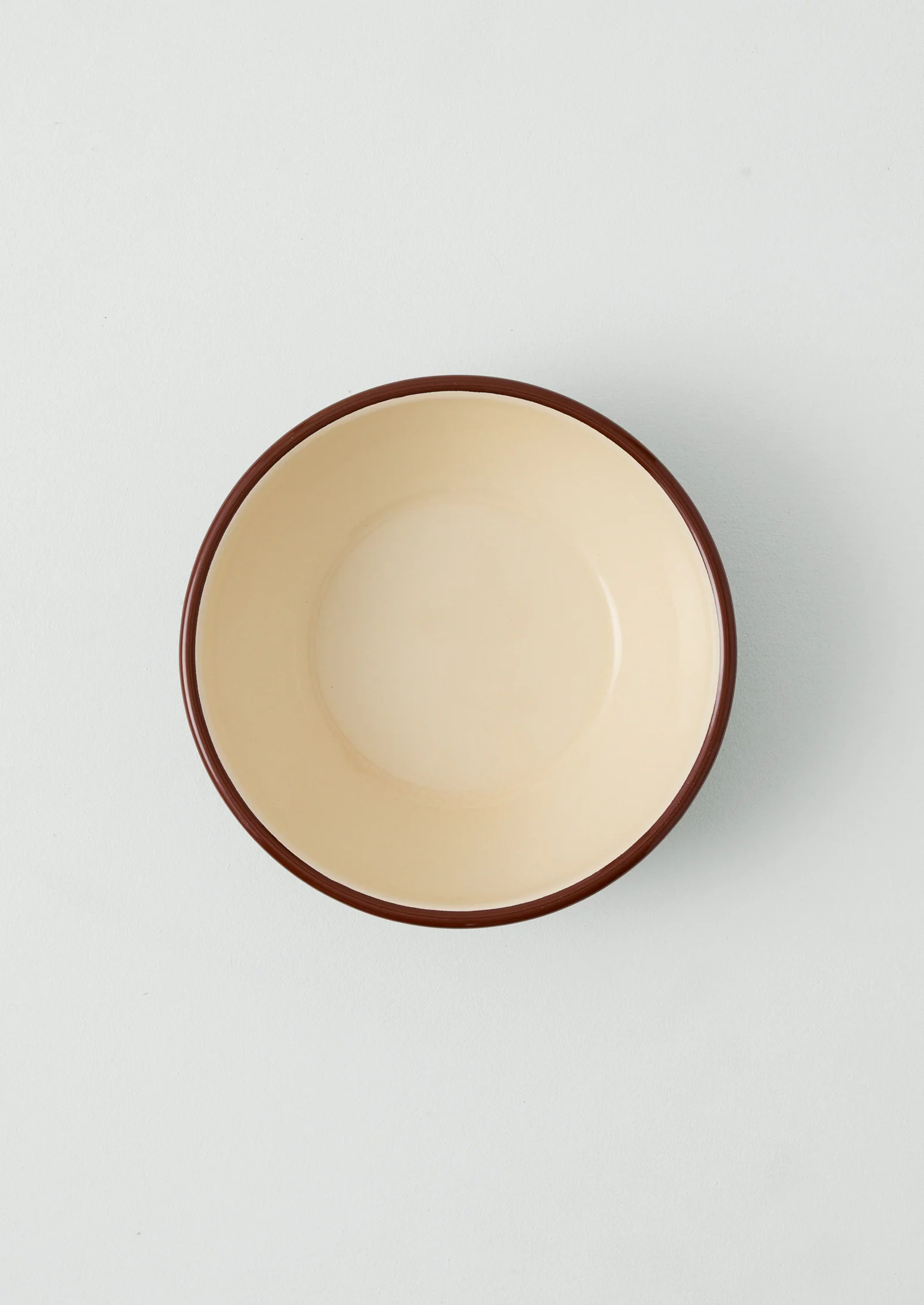 Contrast Rim Enamel Salad Bowl | Ochre/Chestnut - Image 2