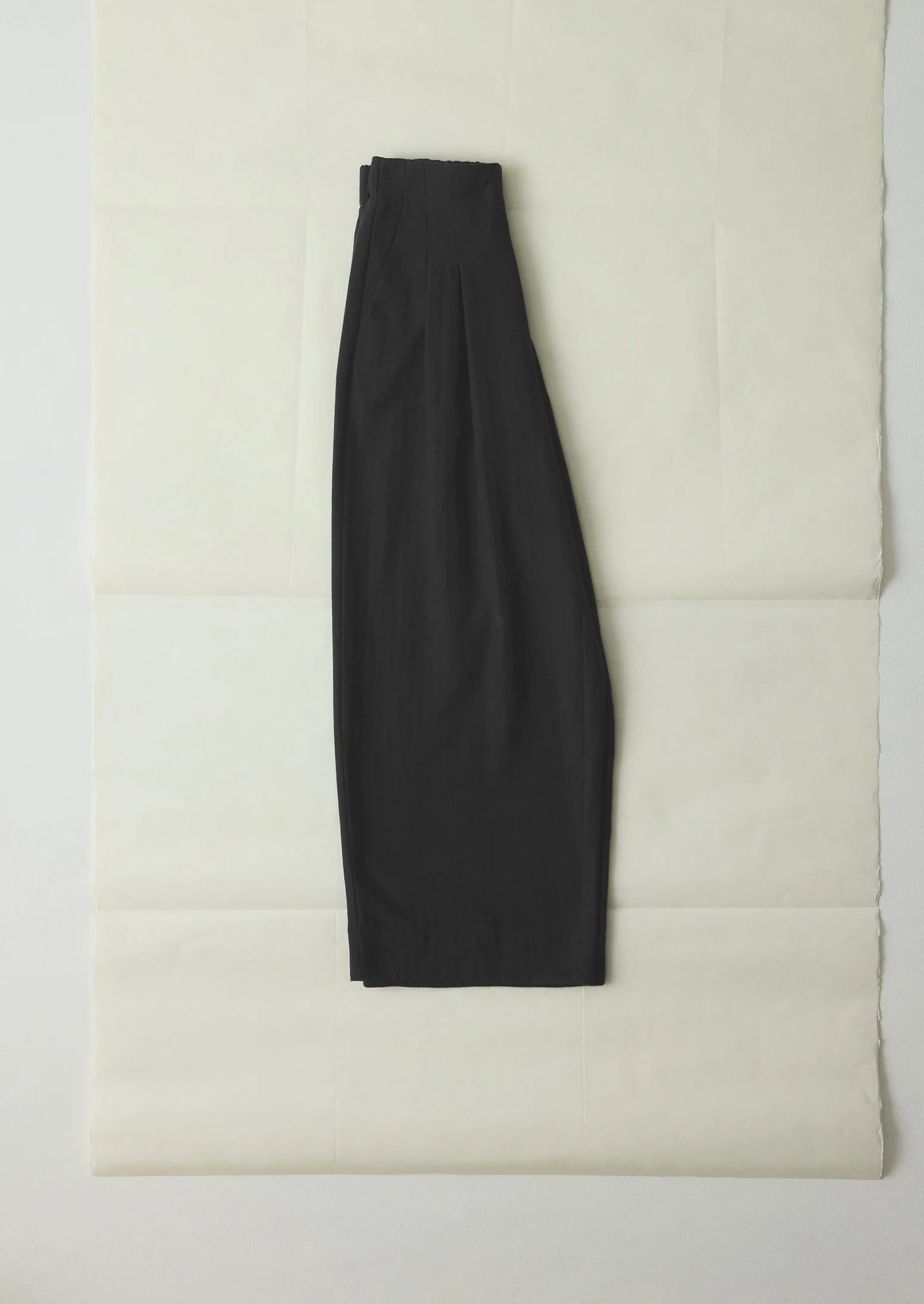 Corinne Wool Cotton Herringbone Wide Leg Trousers | Black - Image 7