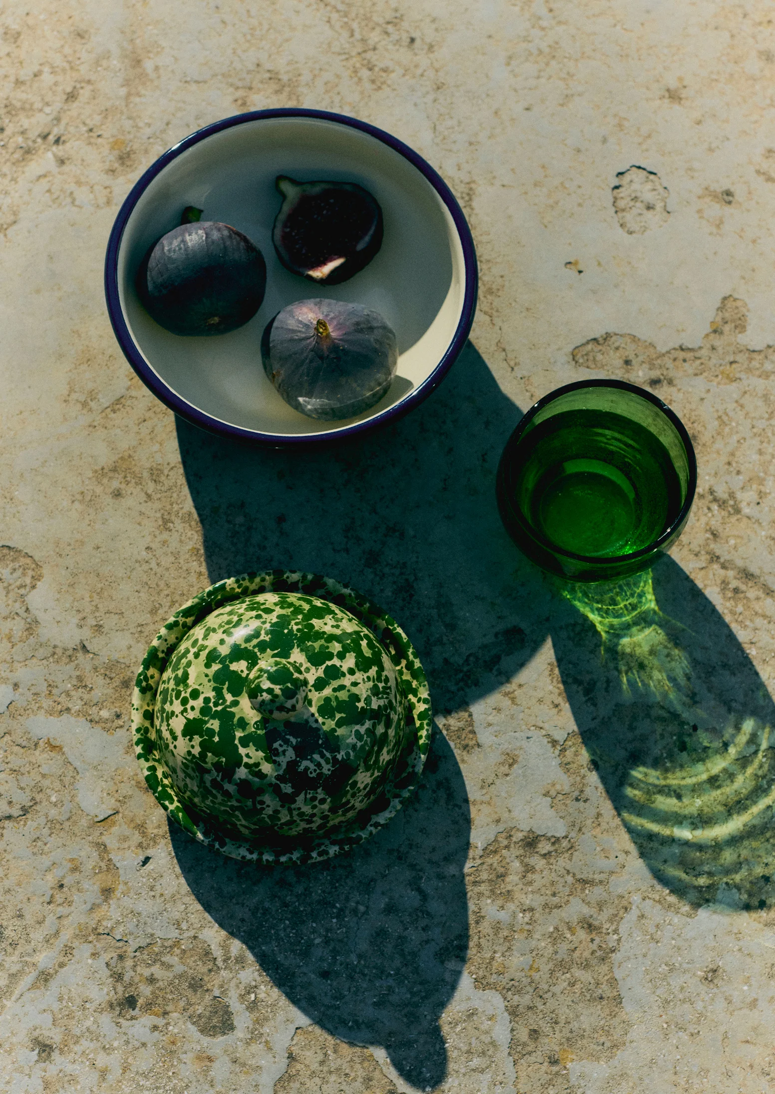 Cortona Splatter Butter Dish | Cream/Leaf - Image 5