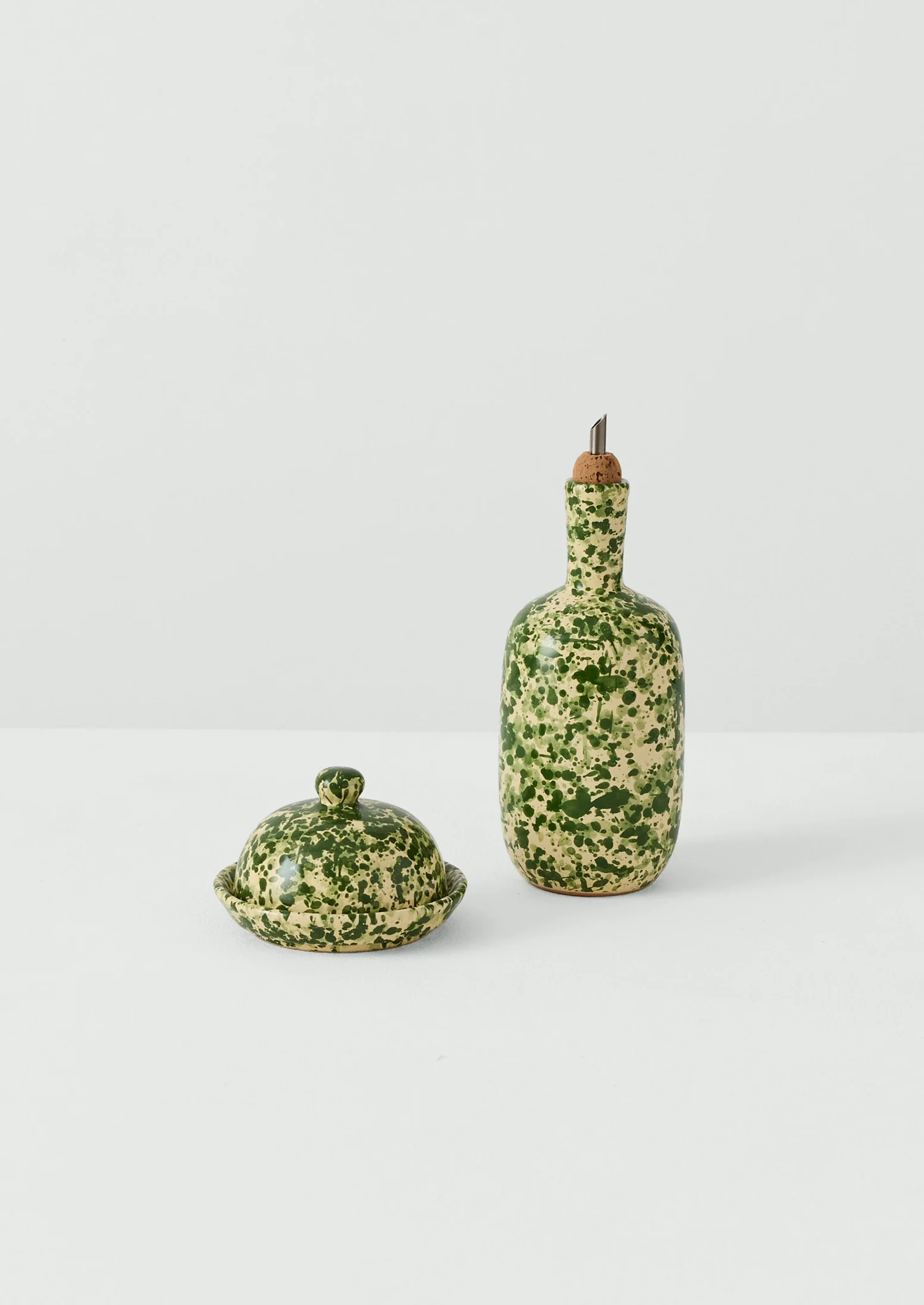 Cortona Splatter Oil Pourer | Cream/Leaf - Image 3
