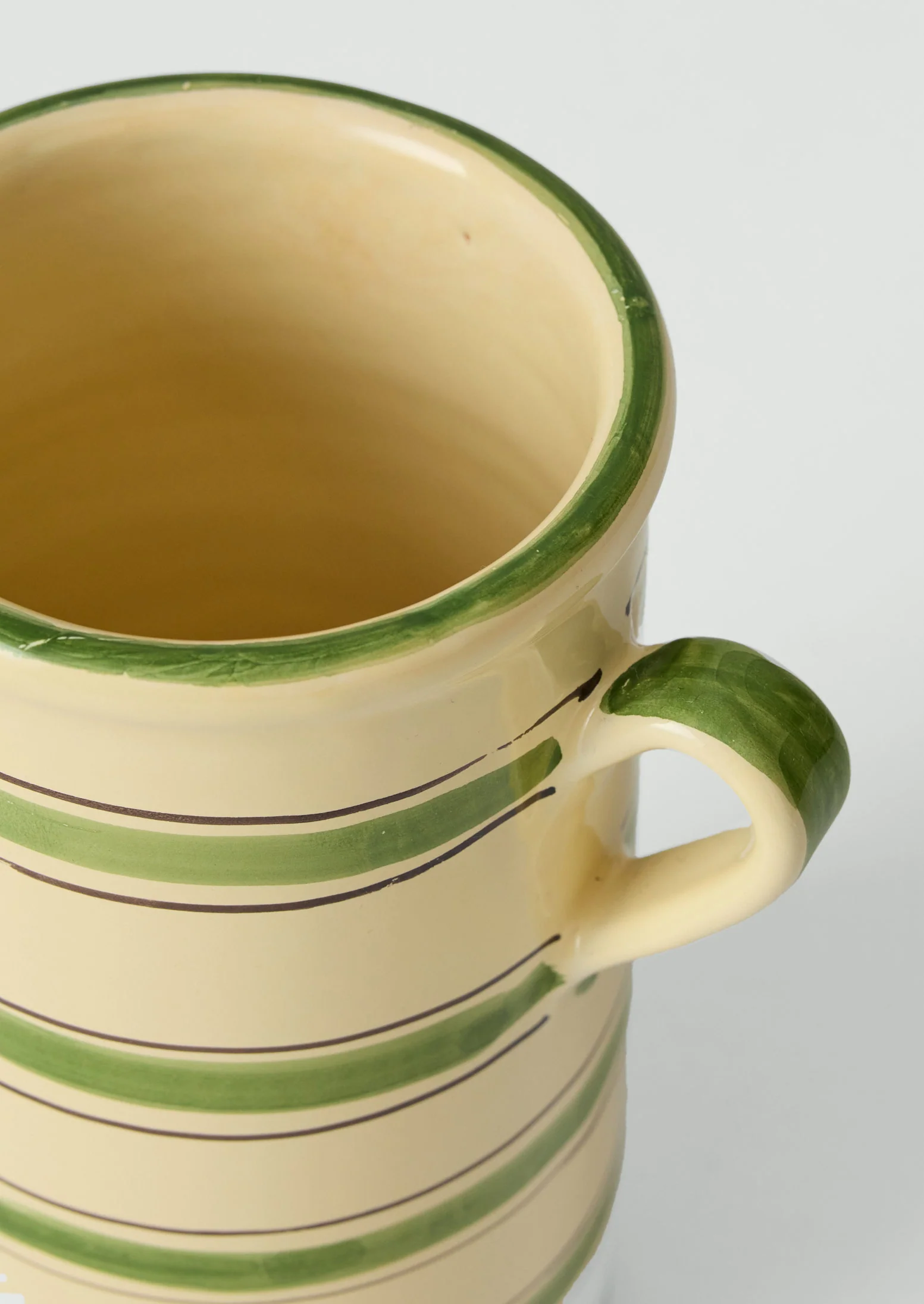 Cortona Stripe Utensil Jar | Cream/Leaf - Image 3