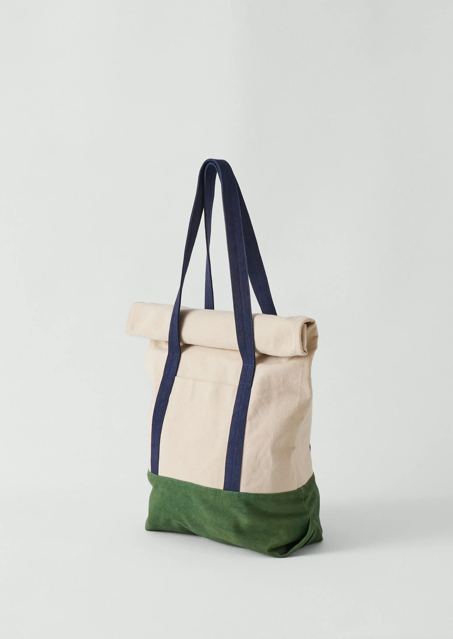 Cotton Canvas Roll Top Bag | Sea Green - Image 3