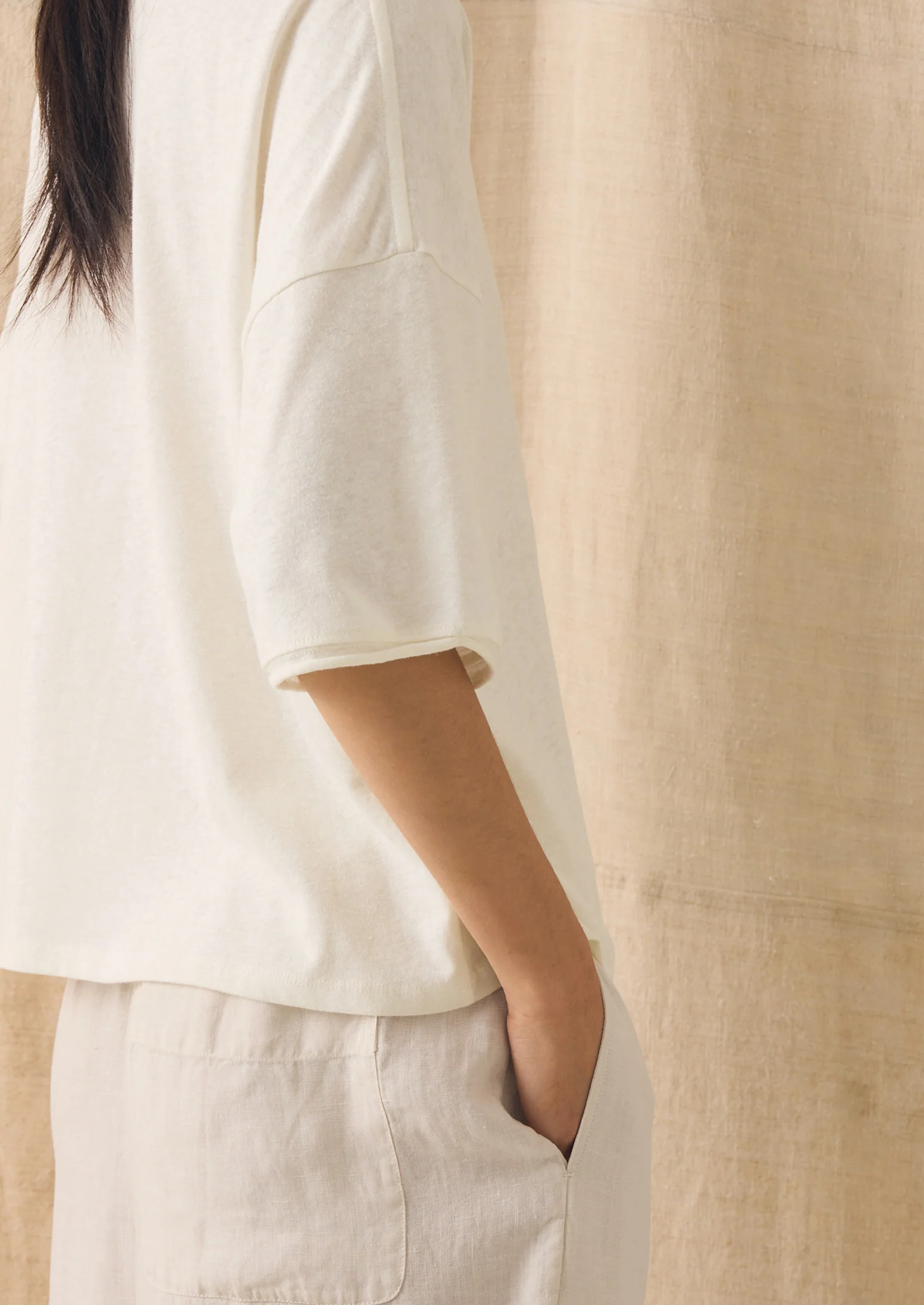 Cotton Hemp Jersey Tee | Chalk - Image 4