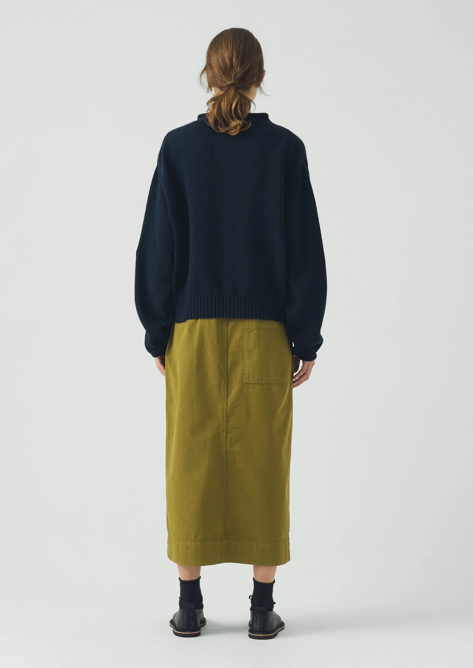 Cotton High Neck Sweater | Dark Navy - Image 5