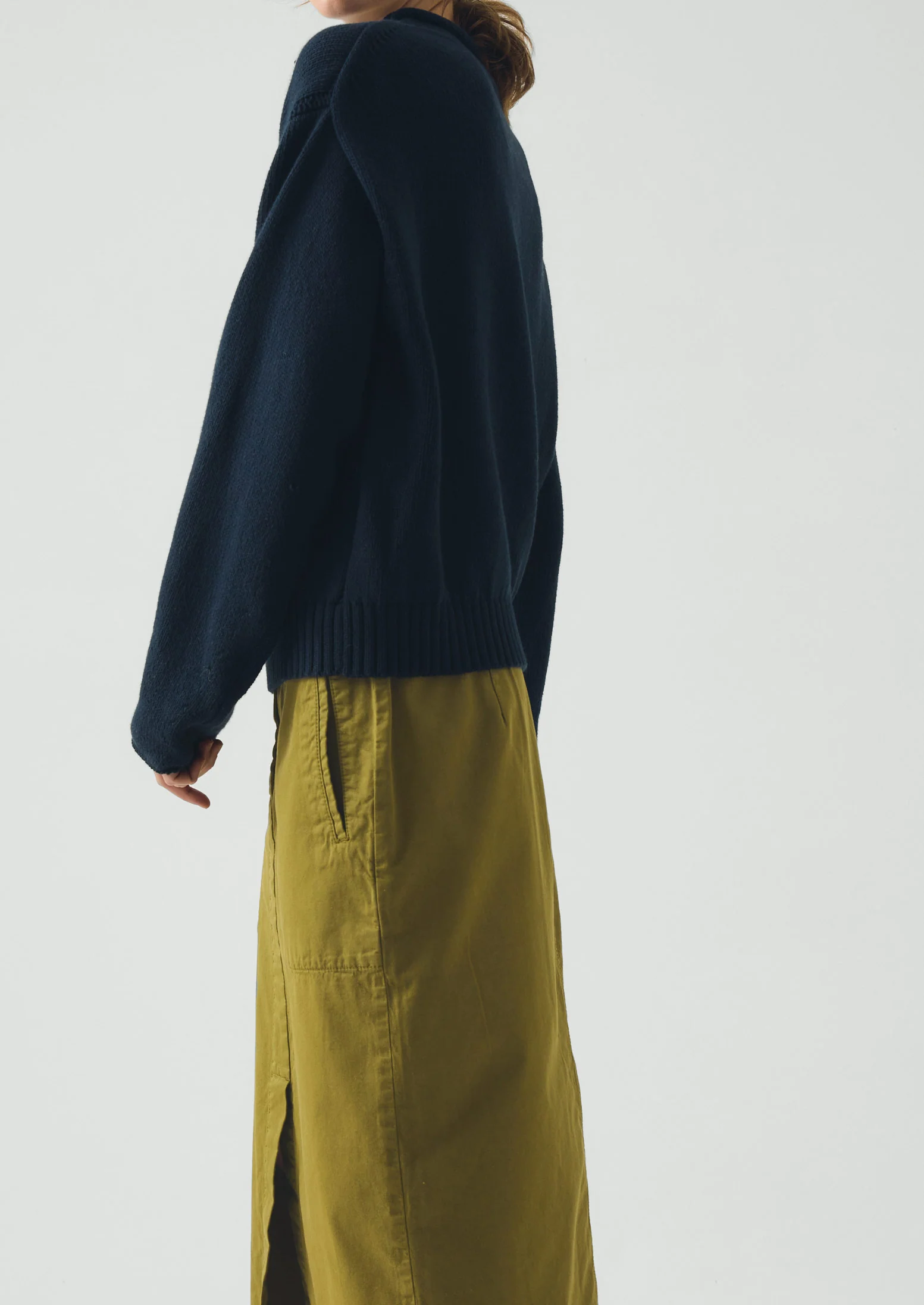 Cotton High Neck Sweater | Dark Navy - Image 6