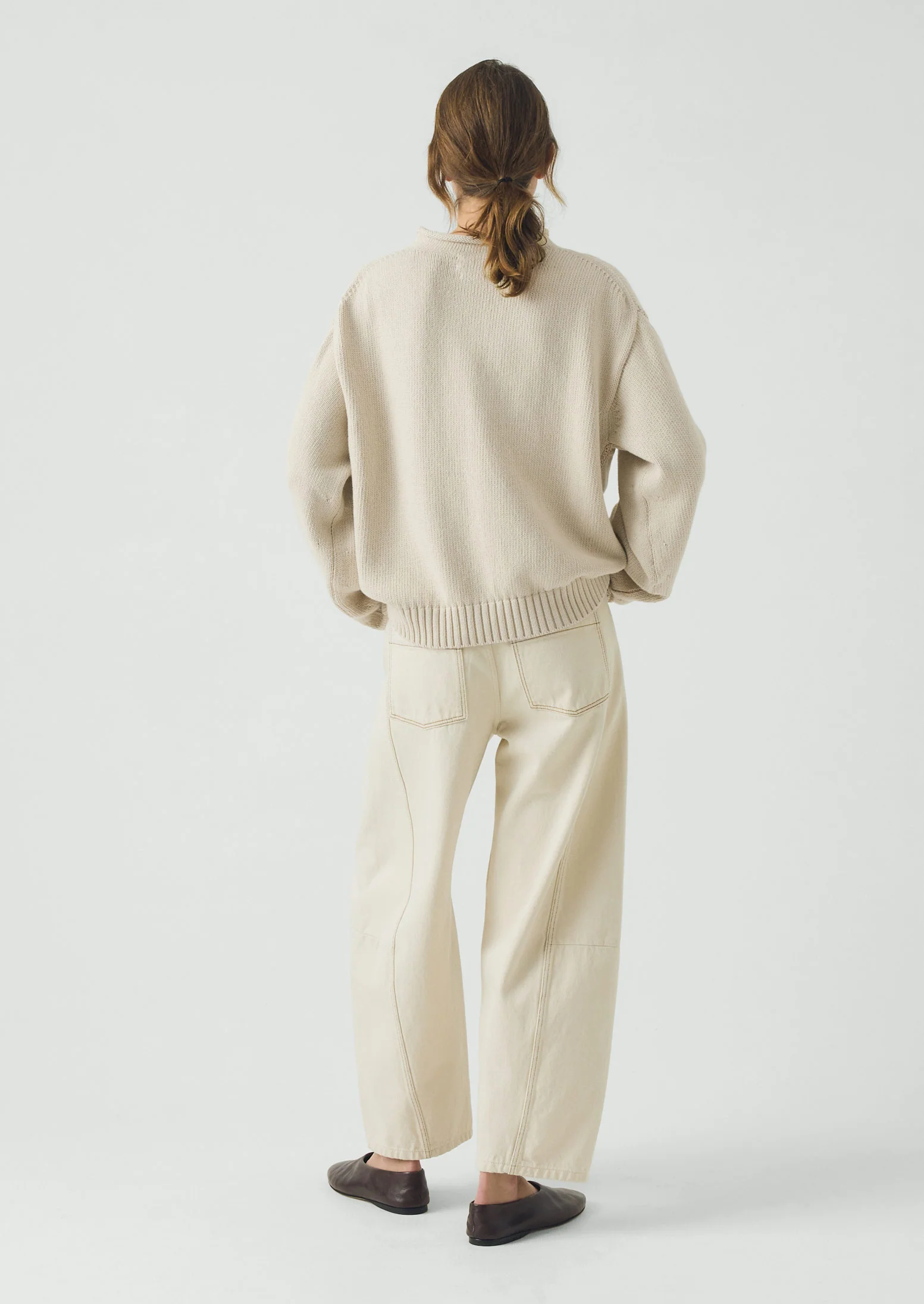 Cotton High Neck Sweater | Putty - Image 5
