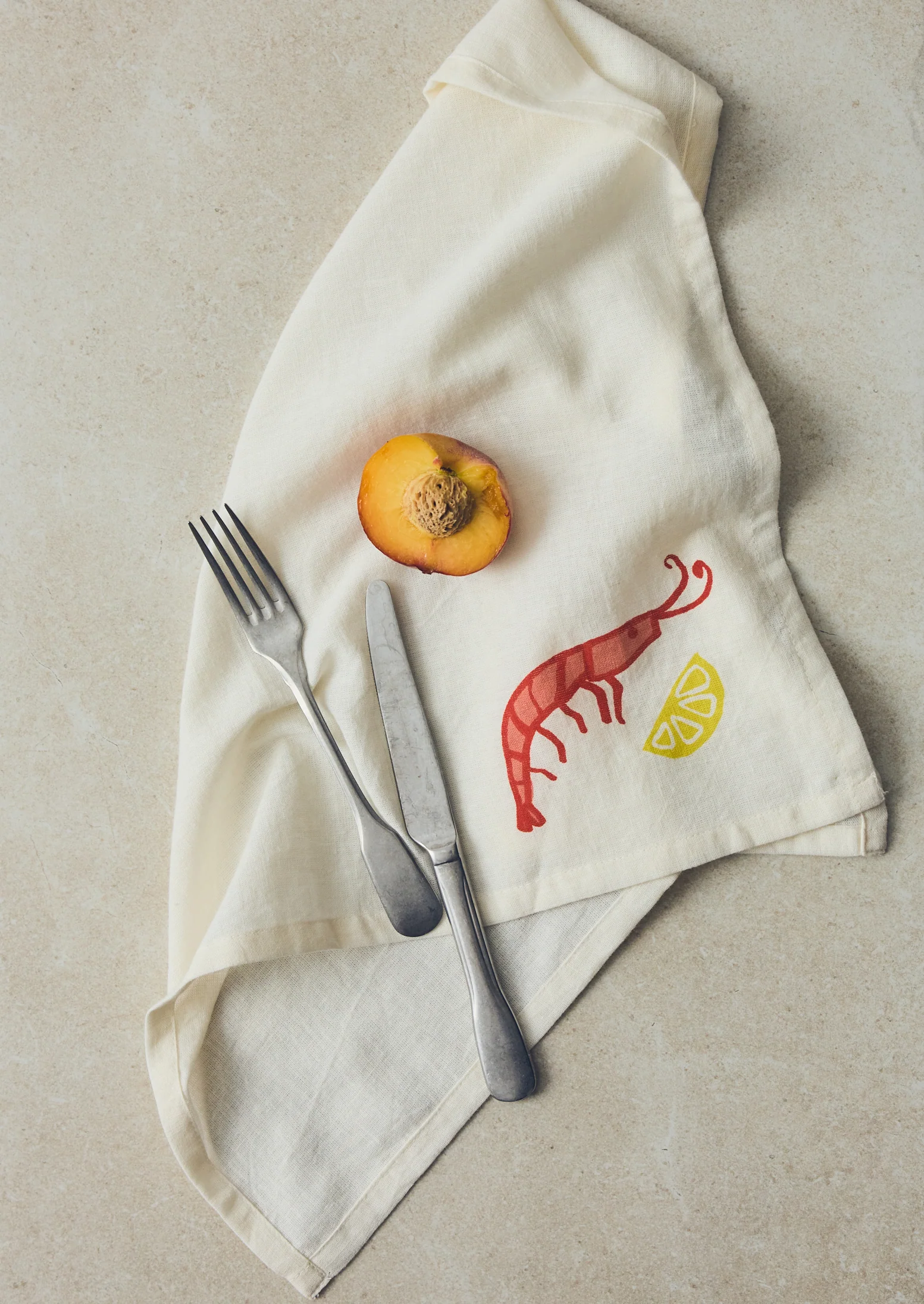 Cotton Linen Napkin | Shrimp - Image 2