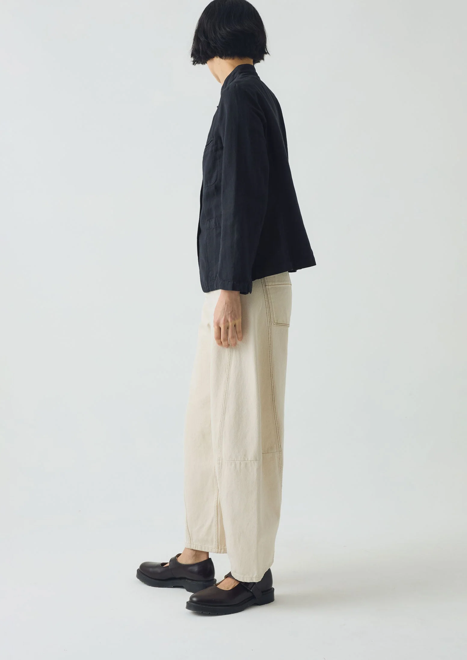 Cotton Linen Neat Jacket | Slate - Image 3