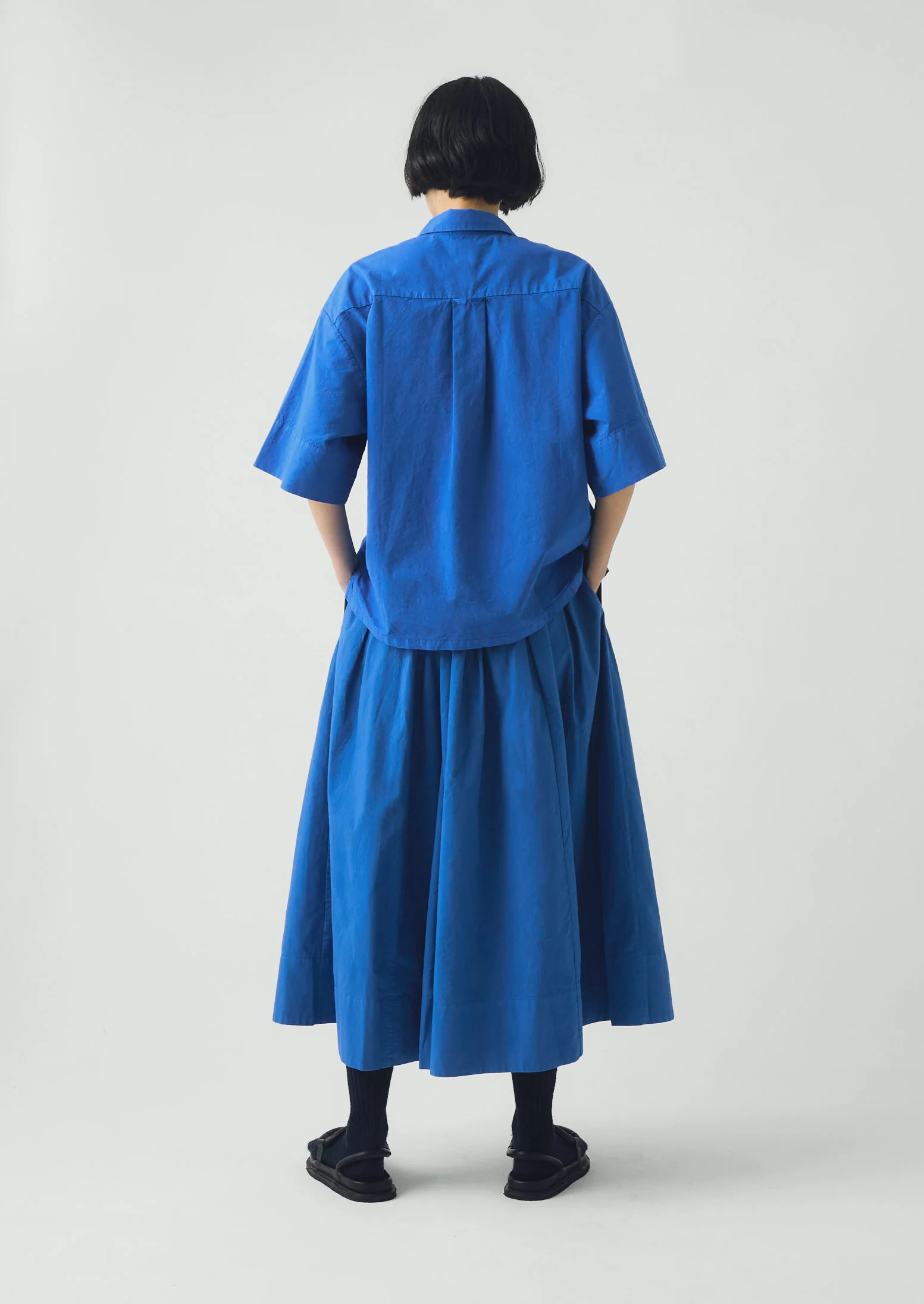 Cotton Linen Poplin Shirt | Enamel Blue - Image 4