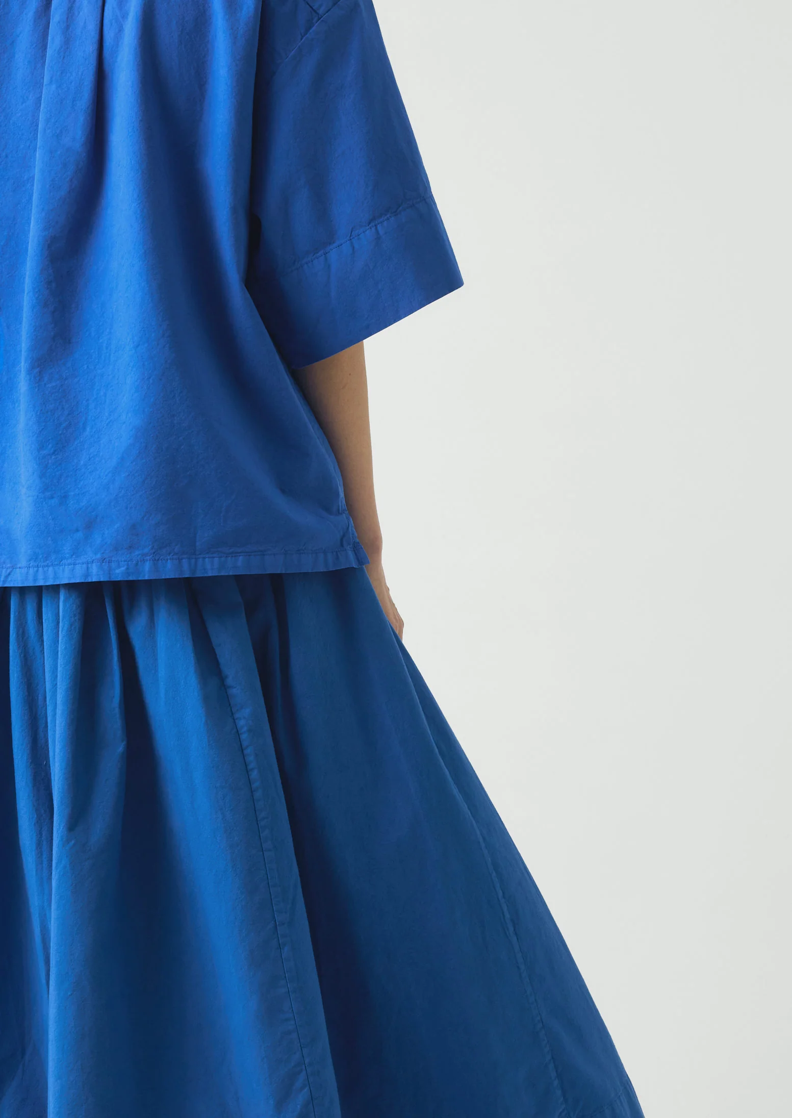 Cotton Linen Poplin Shirt | Enamel Blue - Image 6