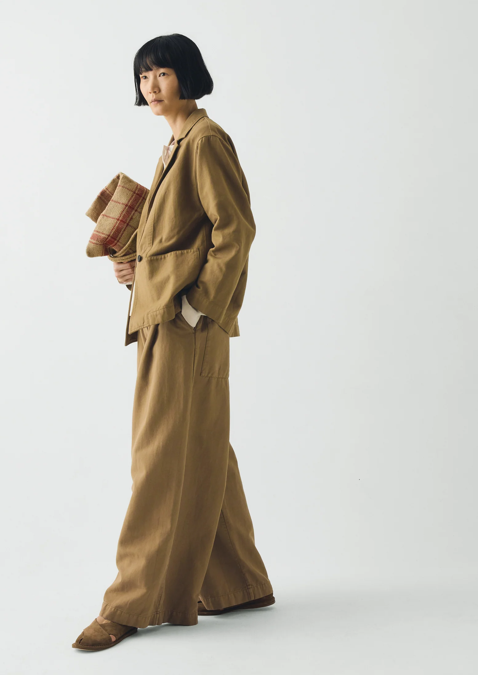 Cotton Linen Twill Jacket | Warm Sand - Image 6
