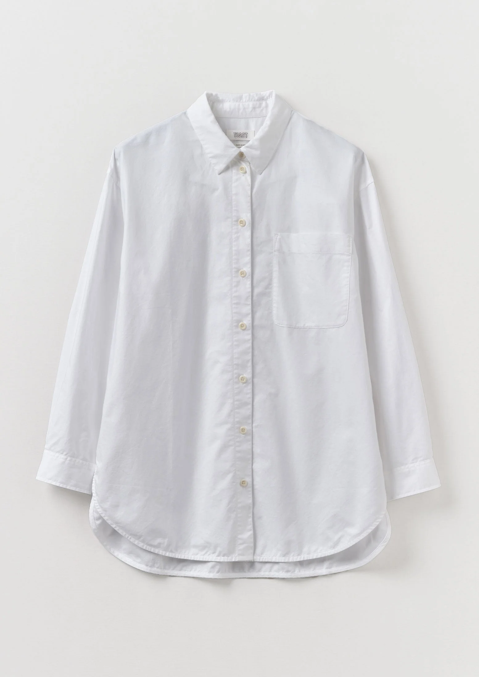 Cotton Oxford Oversized Long Shirt | White - Image 8