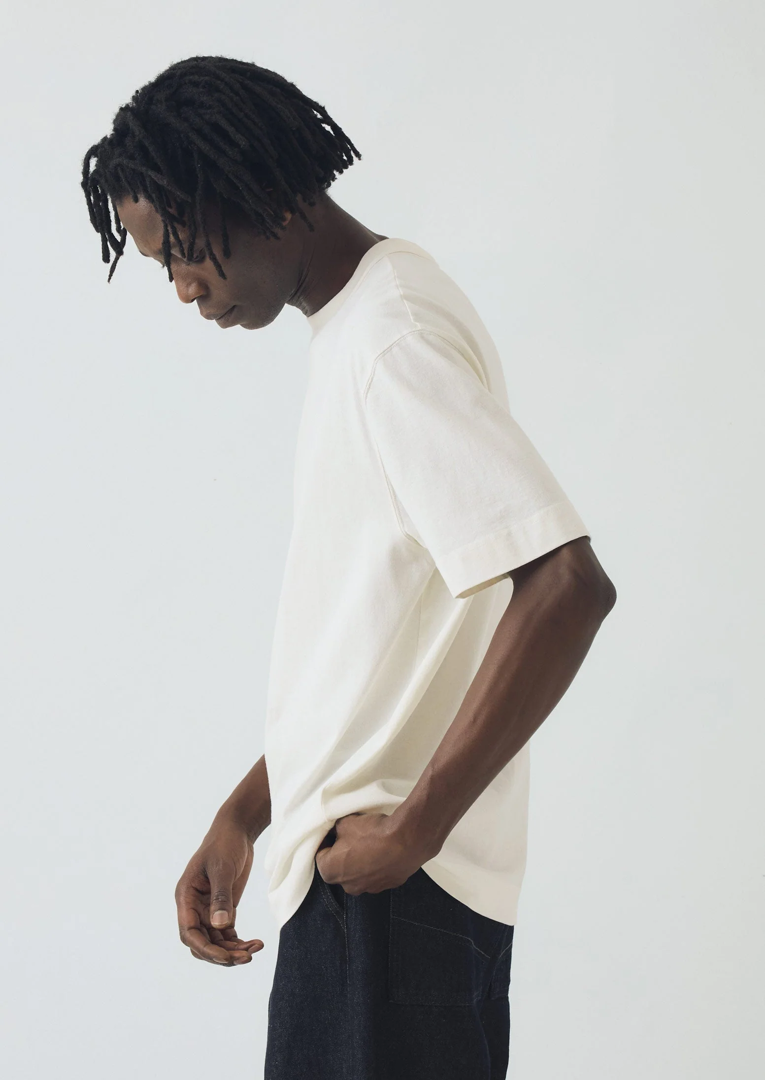 Cotton Relaxed Tee | Paper White - Image 3