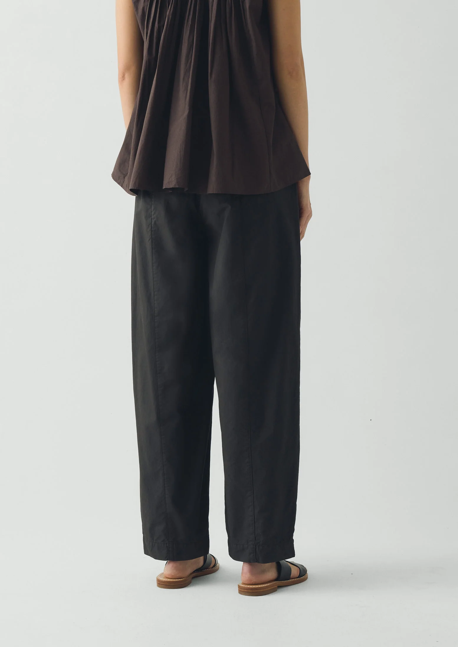 Cotton Twill Belted Trousers | Smoke - Image 4