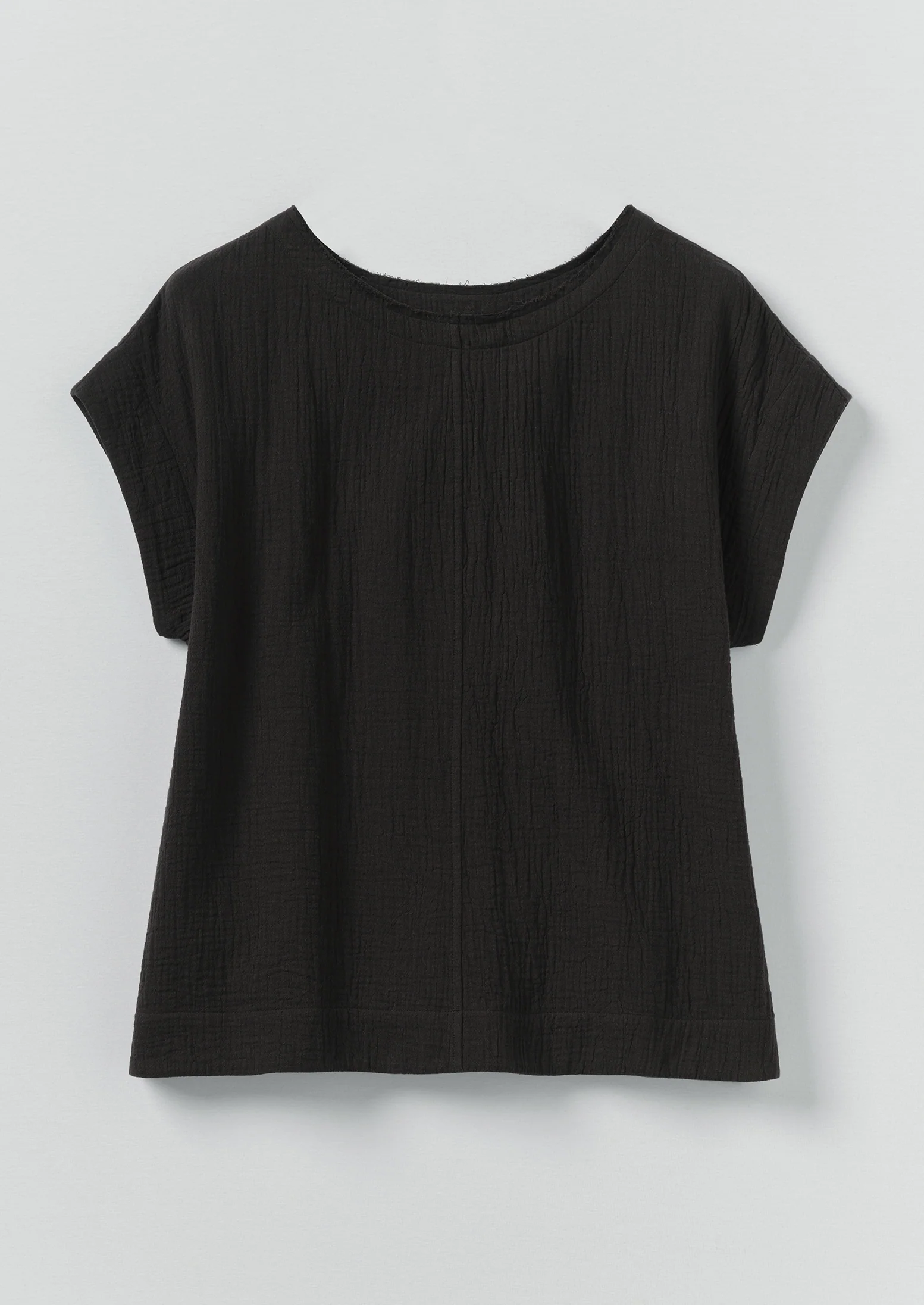 Crinkle Cotton Gauze Top | Blackberry