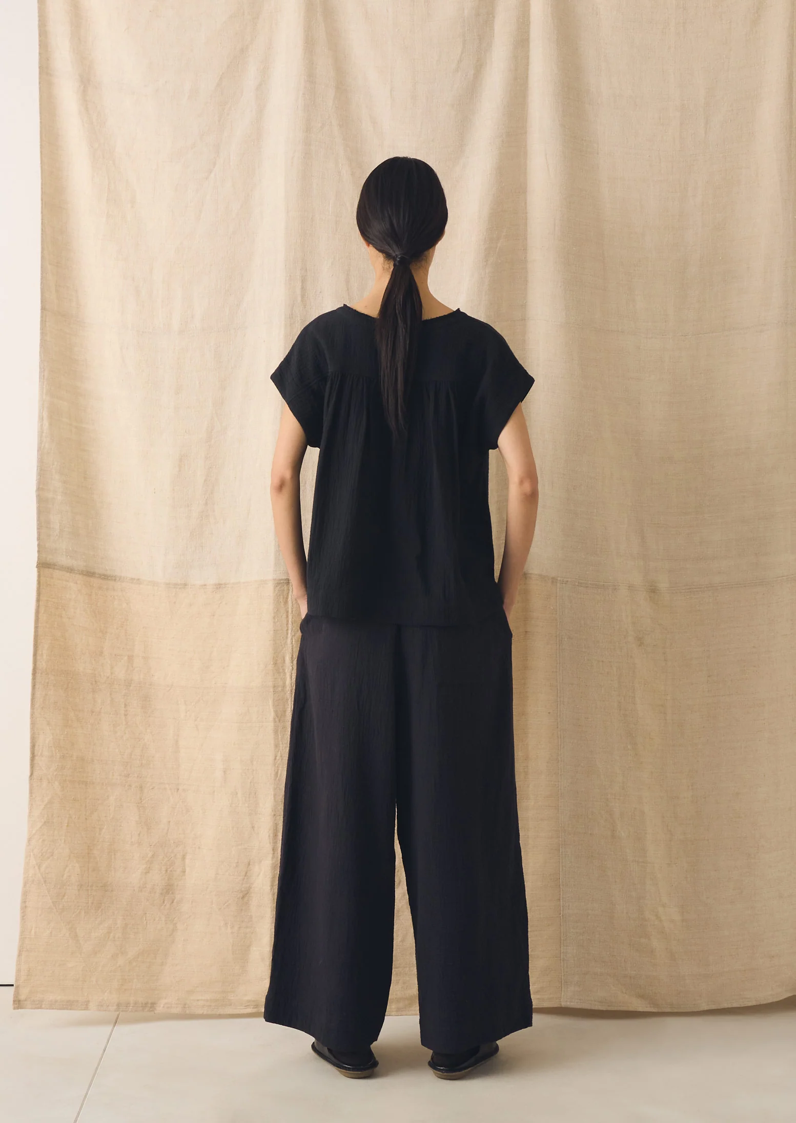Crinkle Cotton Gauze Top | Blackberry - Image 5