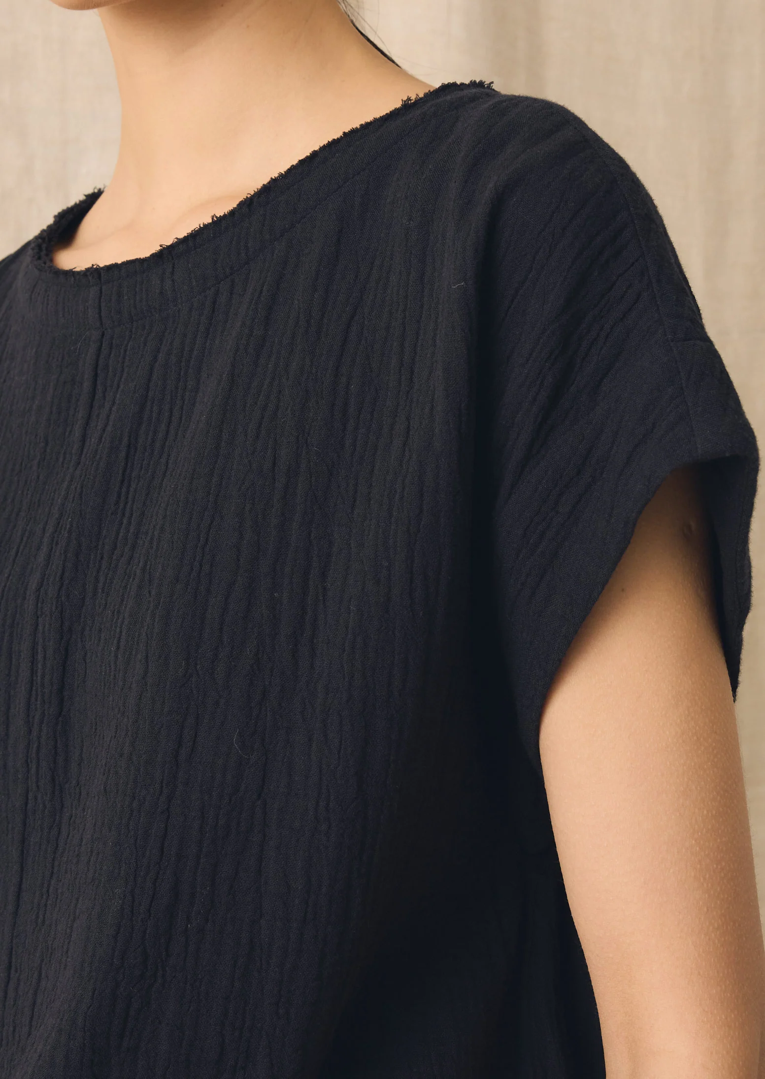 Crinkle Cotton Gauze Top | Blackberry - Image 6