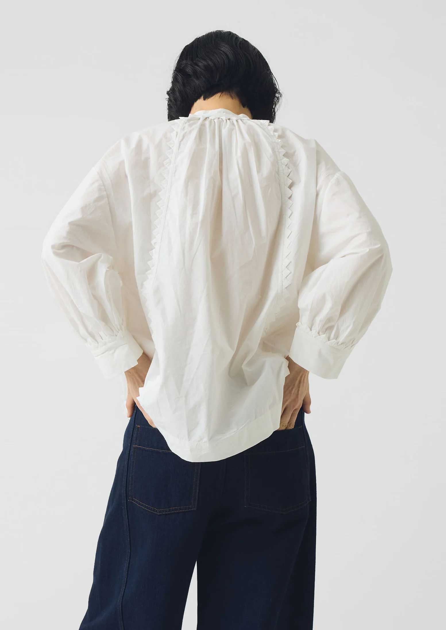 Crockery Edge Cotton Poplin Top | Paper White - Image 4