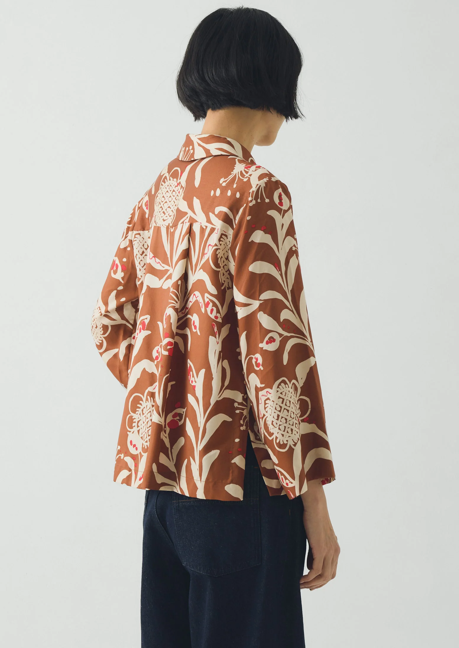 Crockery Print Boxy Shirt | Cinnamon - Image 3