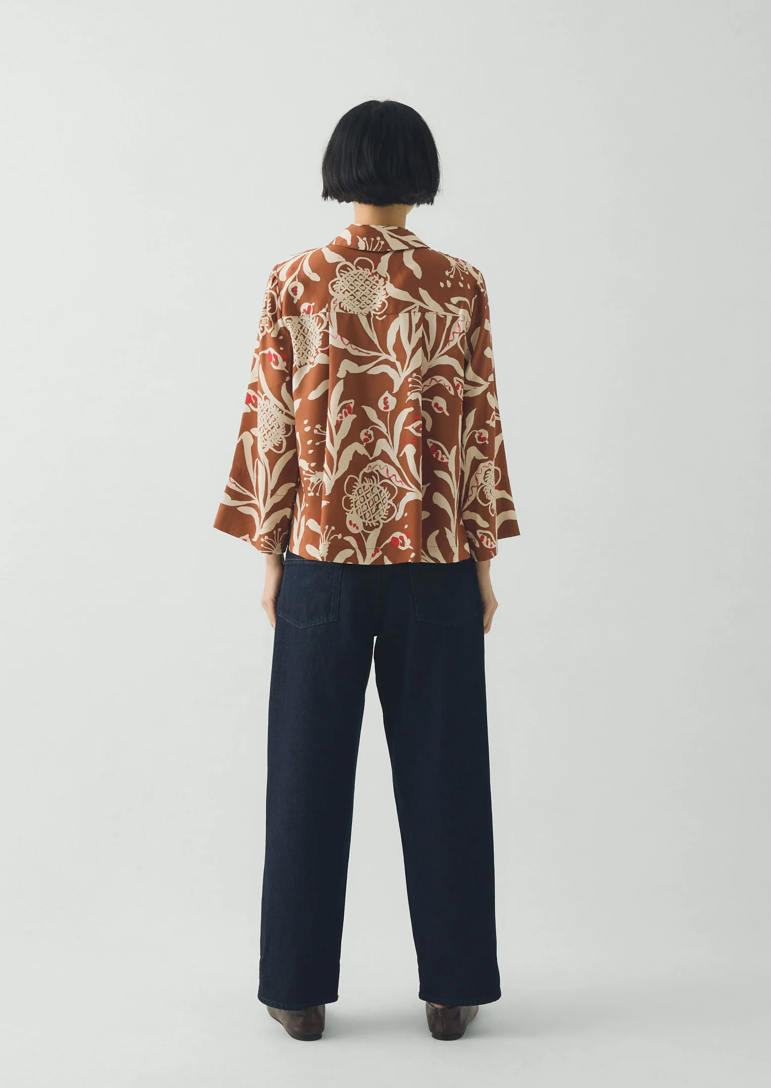 Crockery Print Boxy Shirt | Cinnamon - Image 4