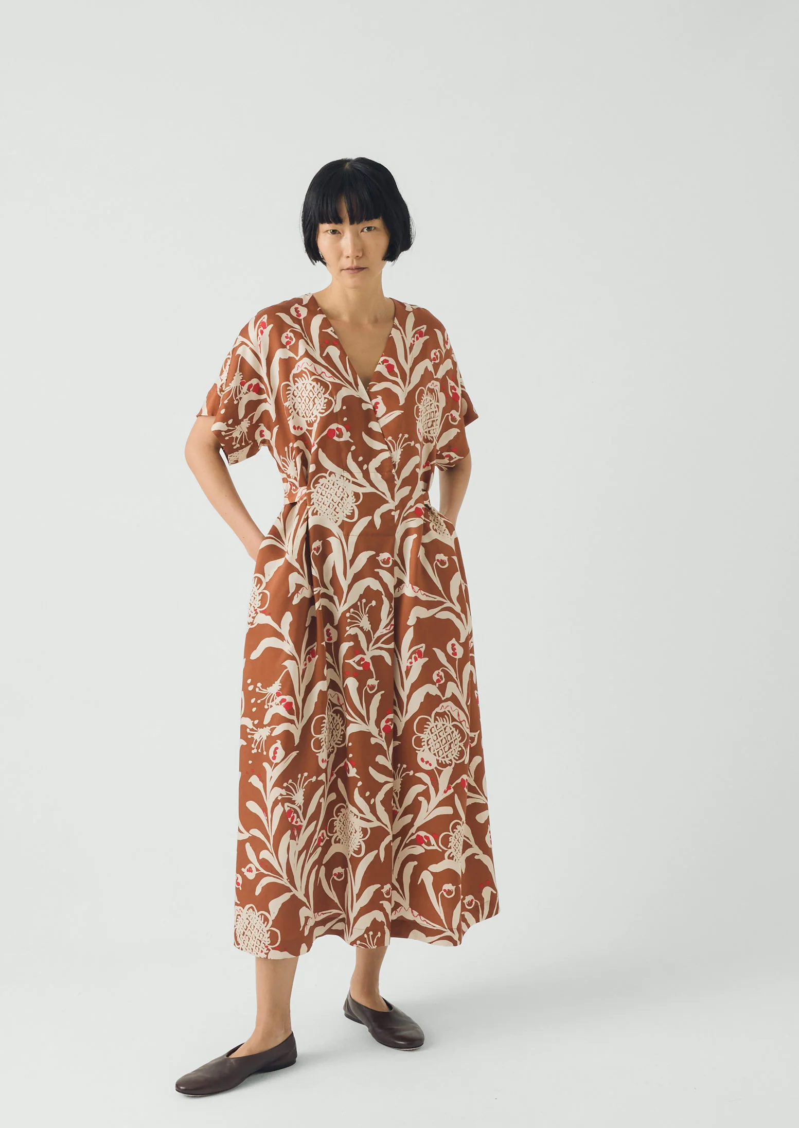 Crockery Print Dress | Cinnamon - Image 2