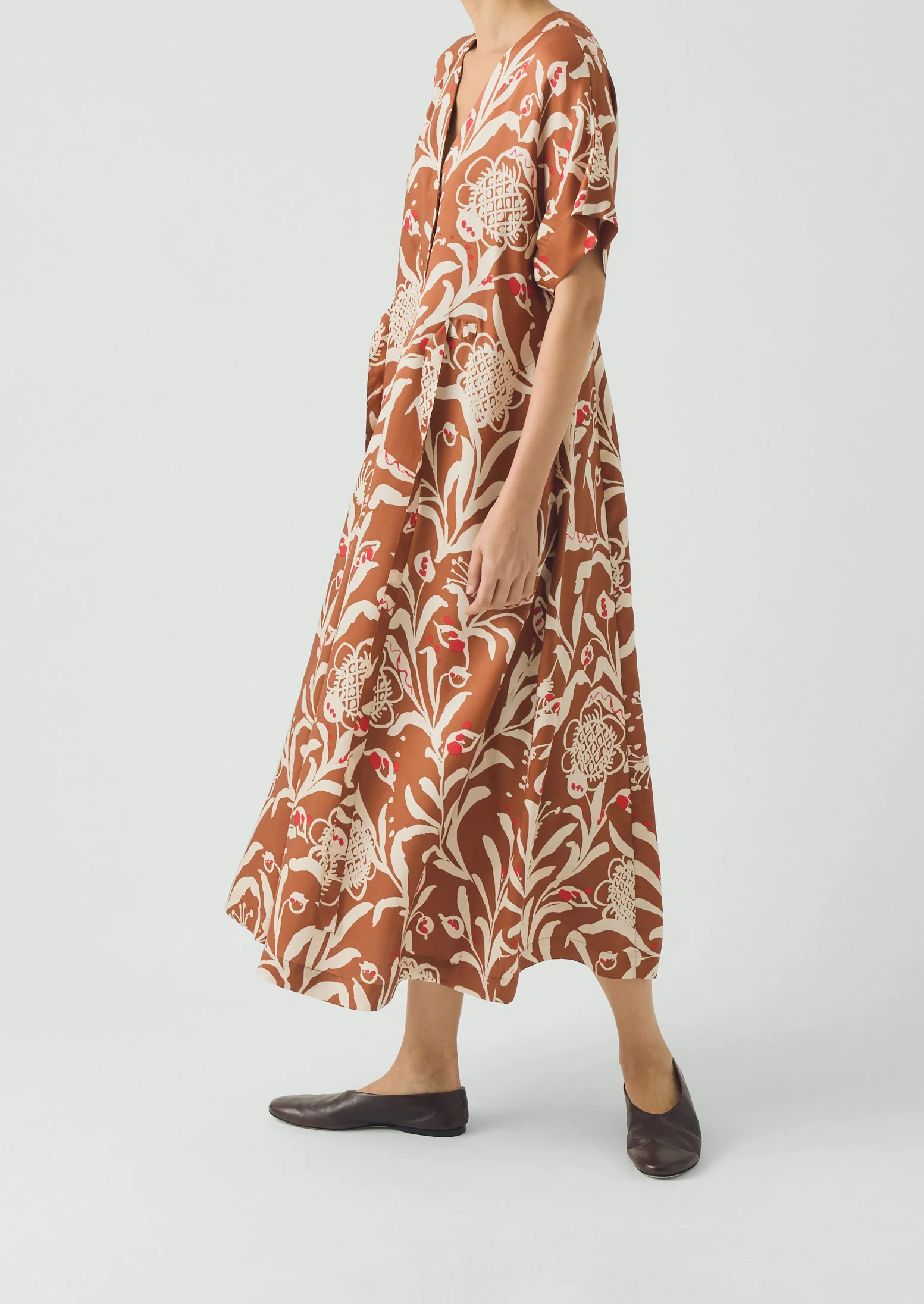 Crockery Print Dress | Cinnamon - Image 3
