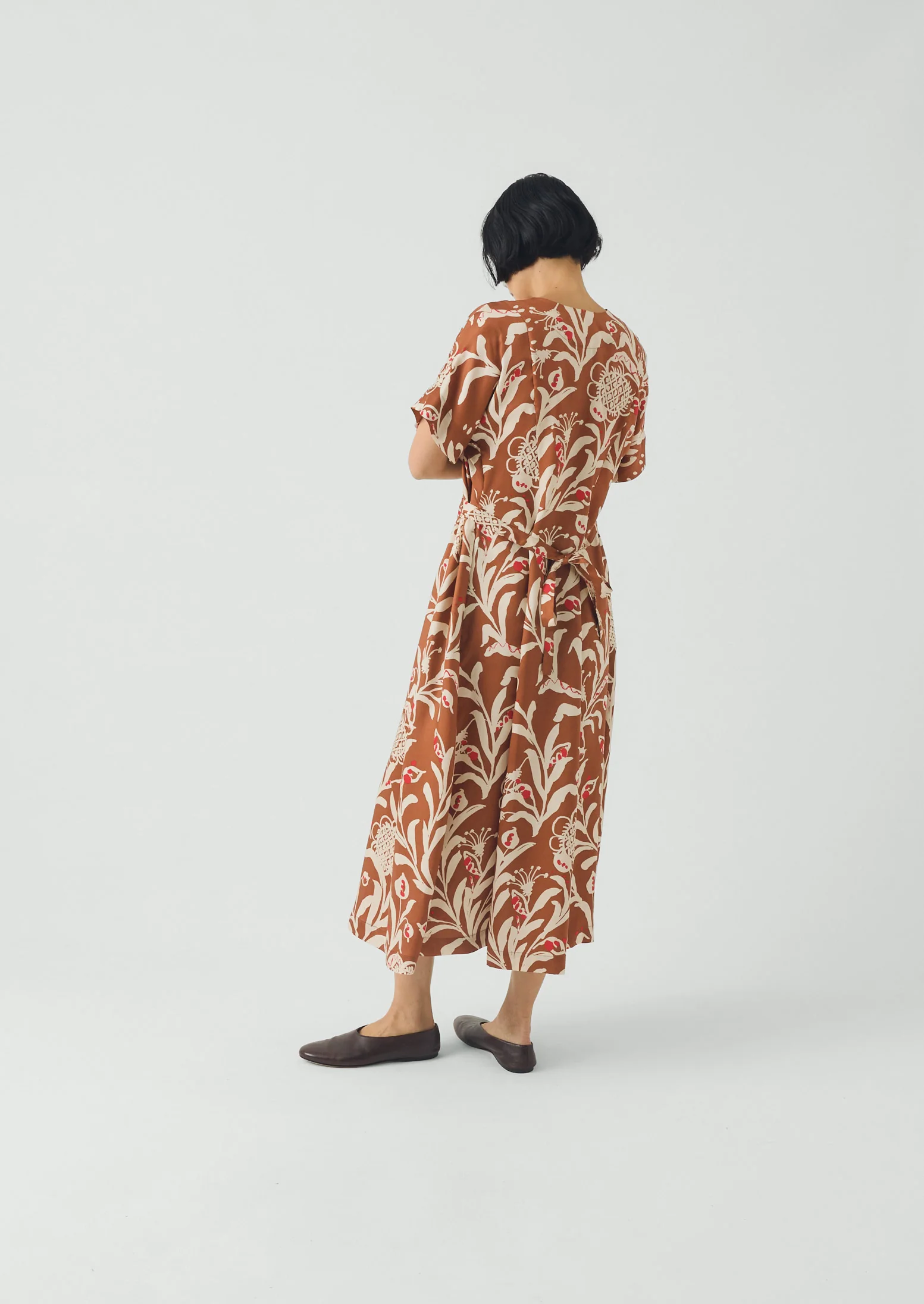 Crockery Print Dress | Cinnamon - Image 4