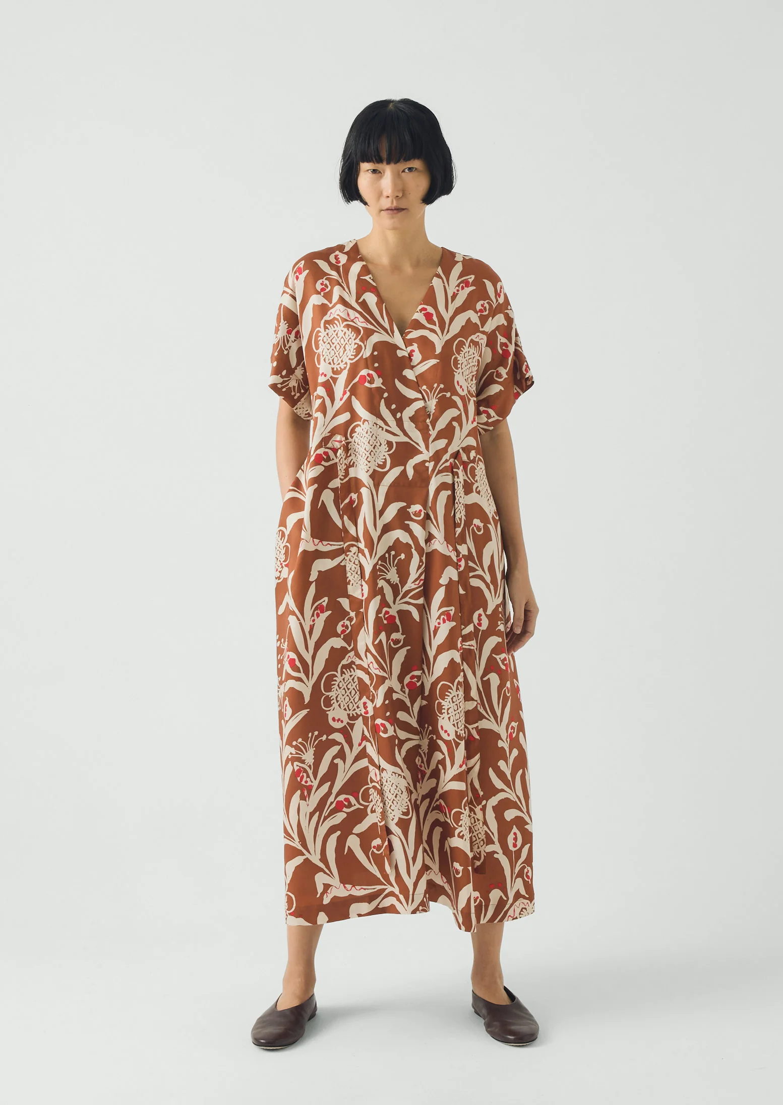 Crockery Print Dress | Cinnamon - Image 5