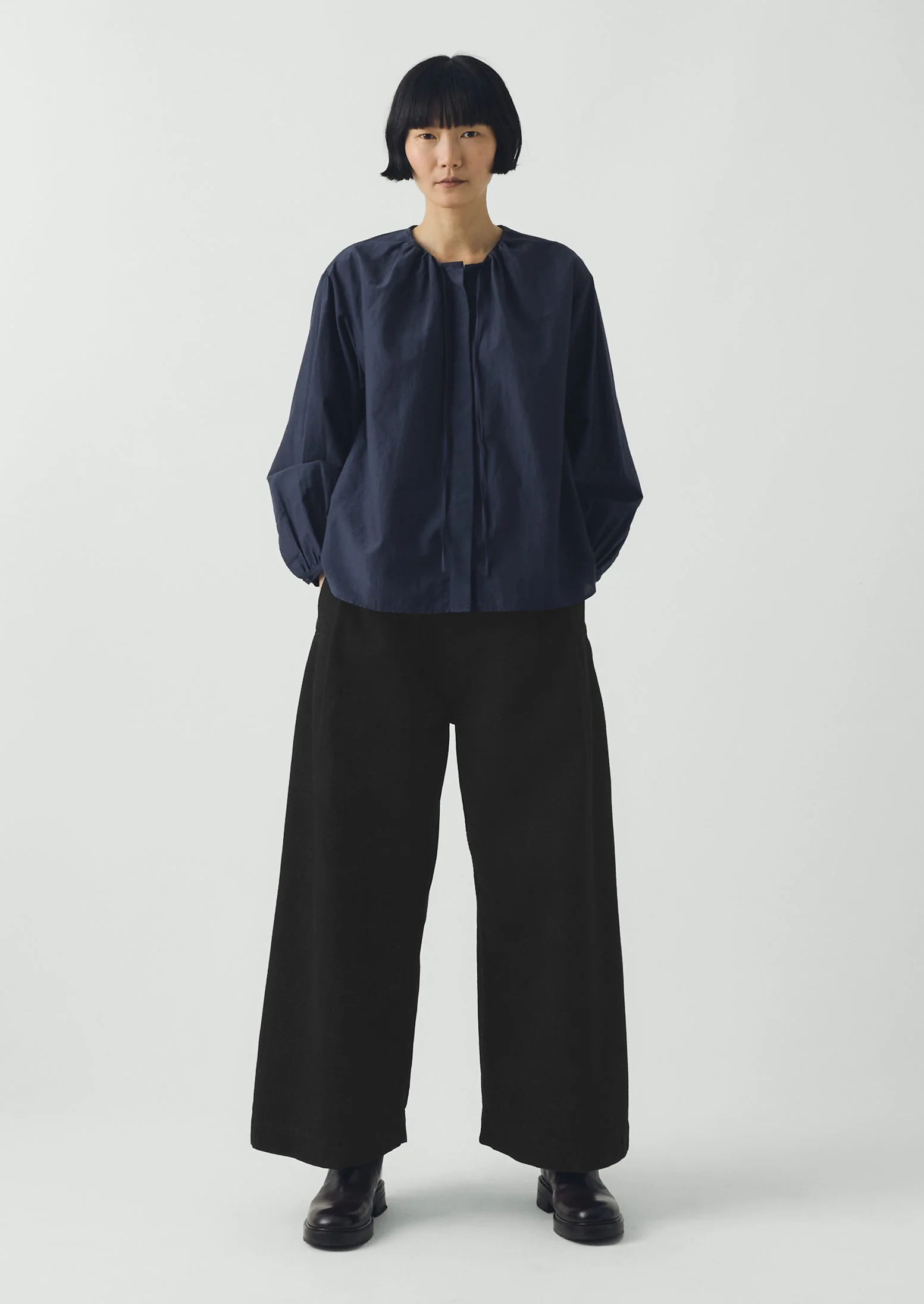 Denim Pleat Front Trousers | Carbon Black - Image 5