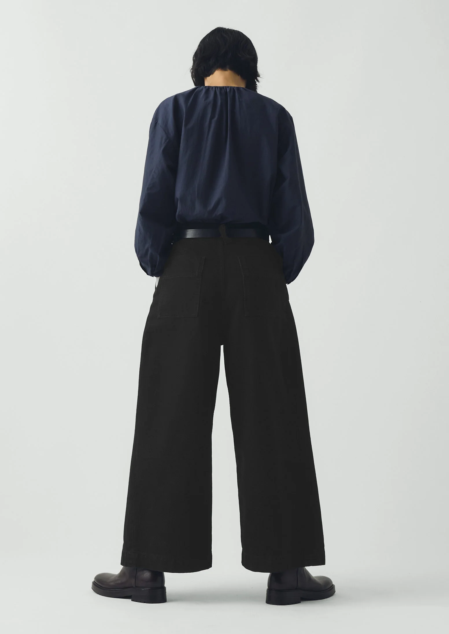 Denim Pleat Front Trousers | Carbon Black - Image 6