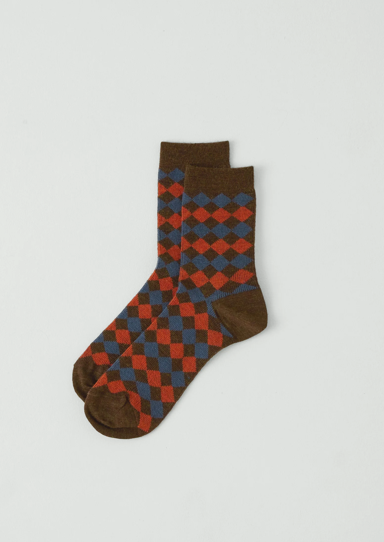 Diamond Wool Socks | Red Multi
