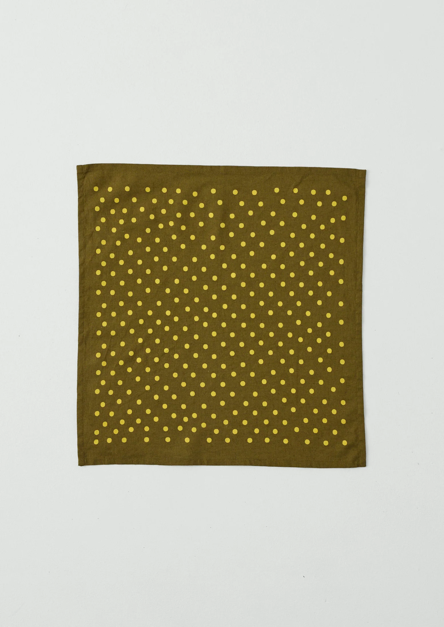 Dotty Print Cotton Linen Napkin | Olive/Lemon - Image 3