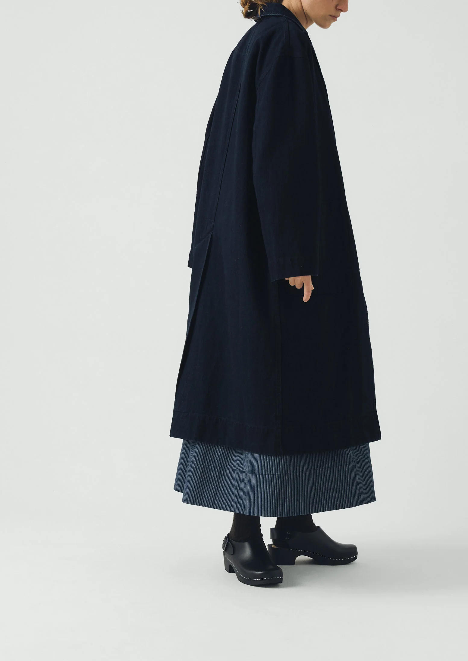 Dropped Shoulder Japanese Denim Coat | Indigo - Image 3