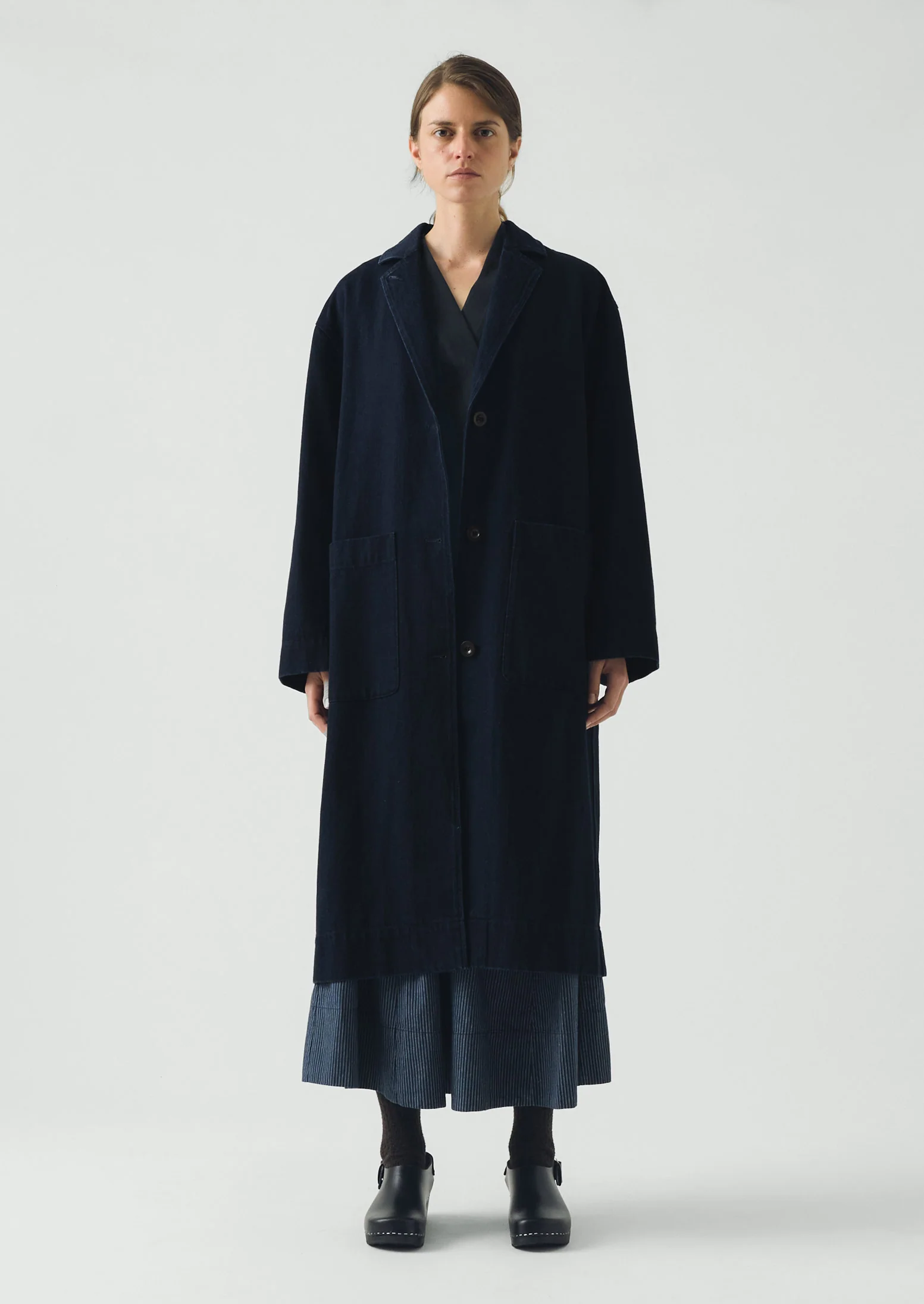 Dropped Shoulder Japanese Denim Coat | Indigo - Image 5