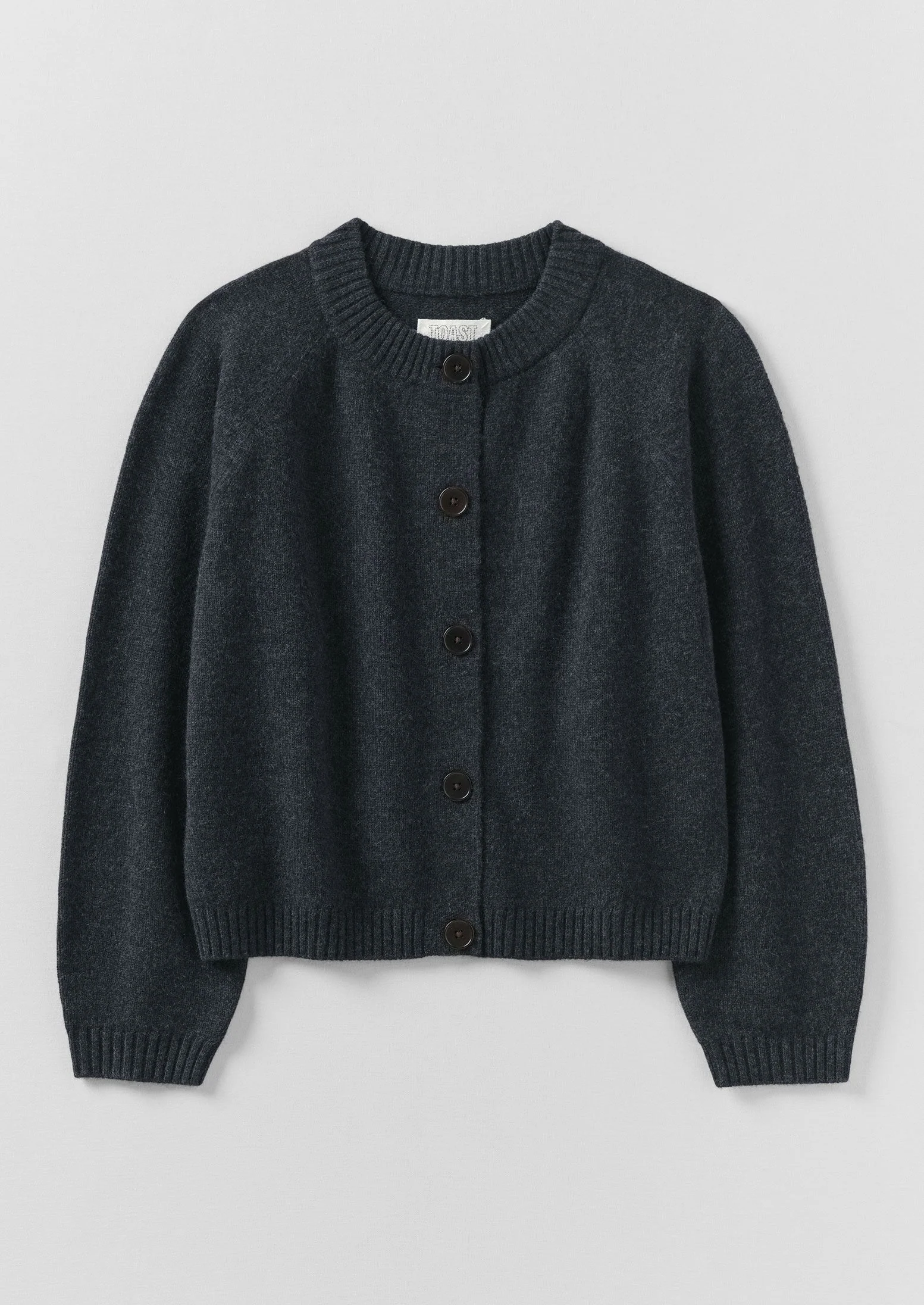 Eden Wool Cashmere Raglan Cardigan | Charcoal - Image 6