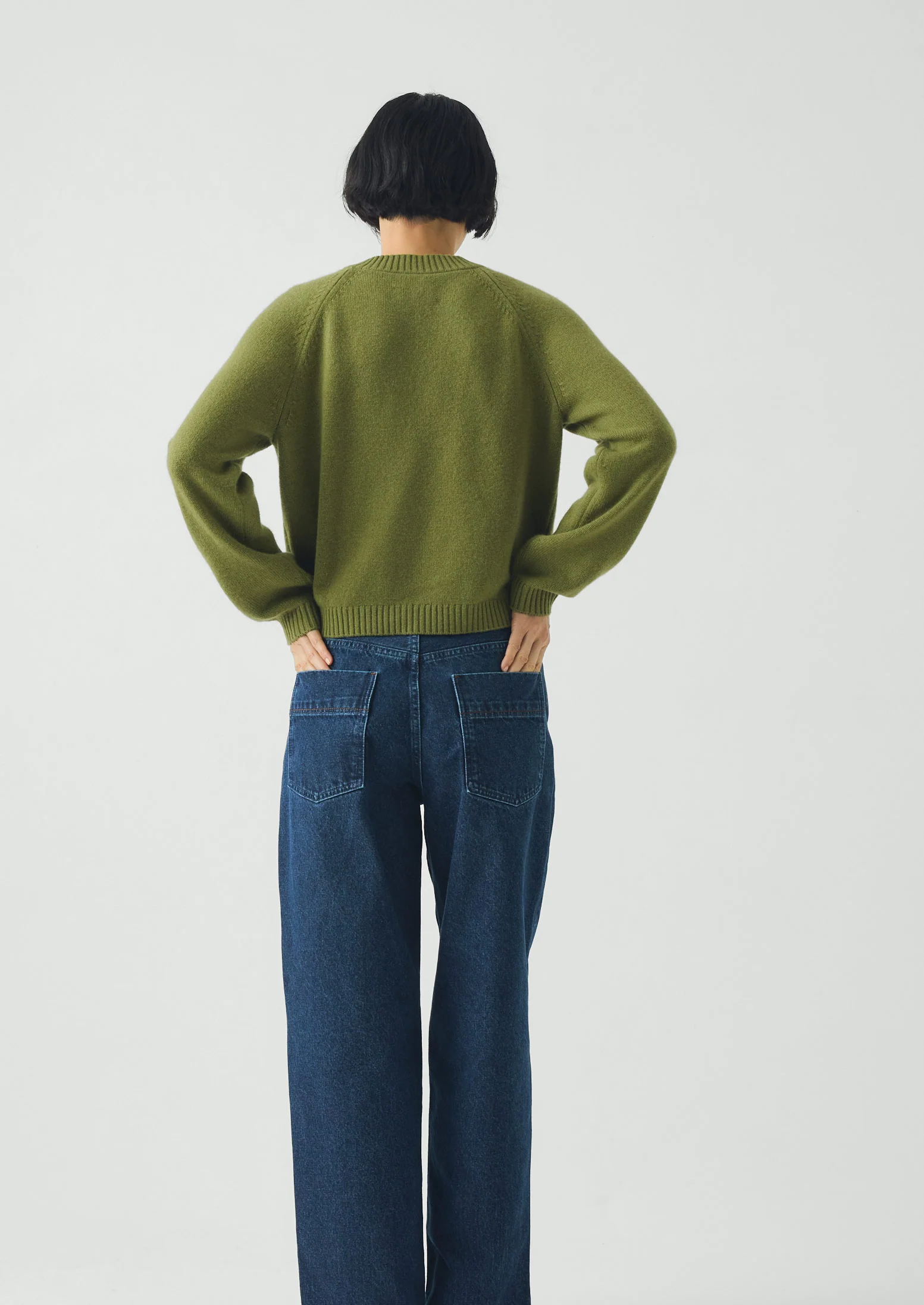 Eden Wool Cashmere Raglan Cardigan | Soft Green - Image 4