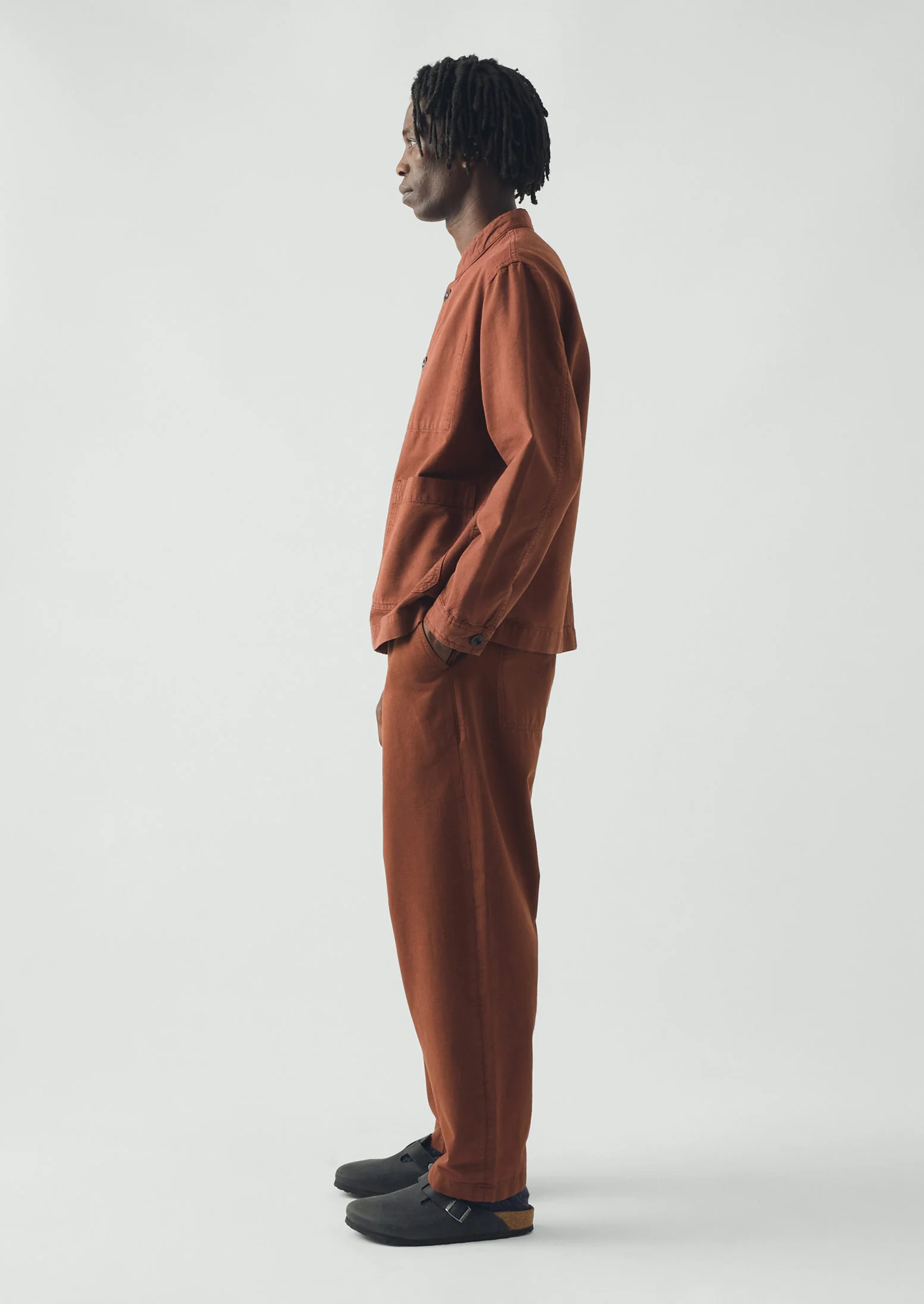 Elliot Garment Dyed Cotton Canvas Trousers | Cinnamon - Image 4