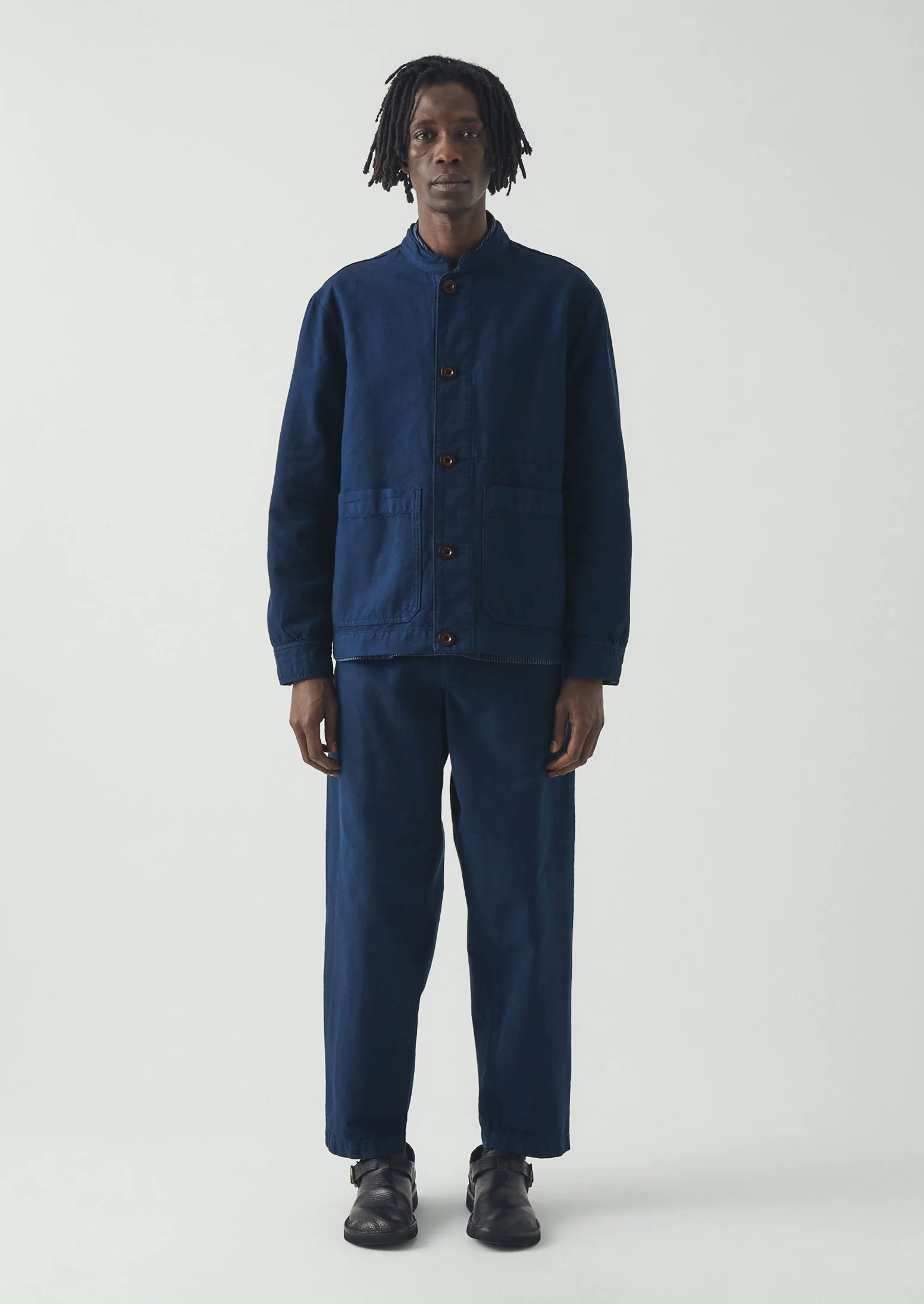 Elliot Garment Dyed Cotton Canvas Trousers | Uniform Blue - Image 4