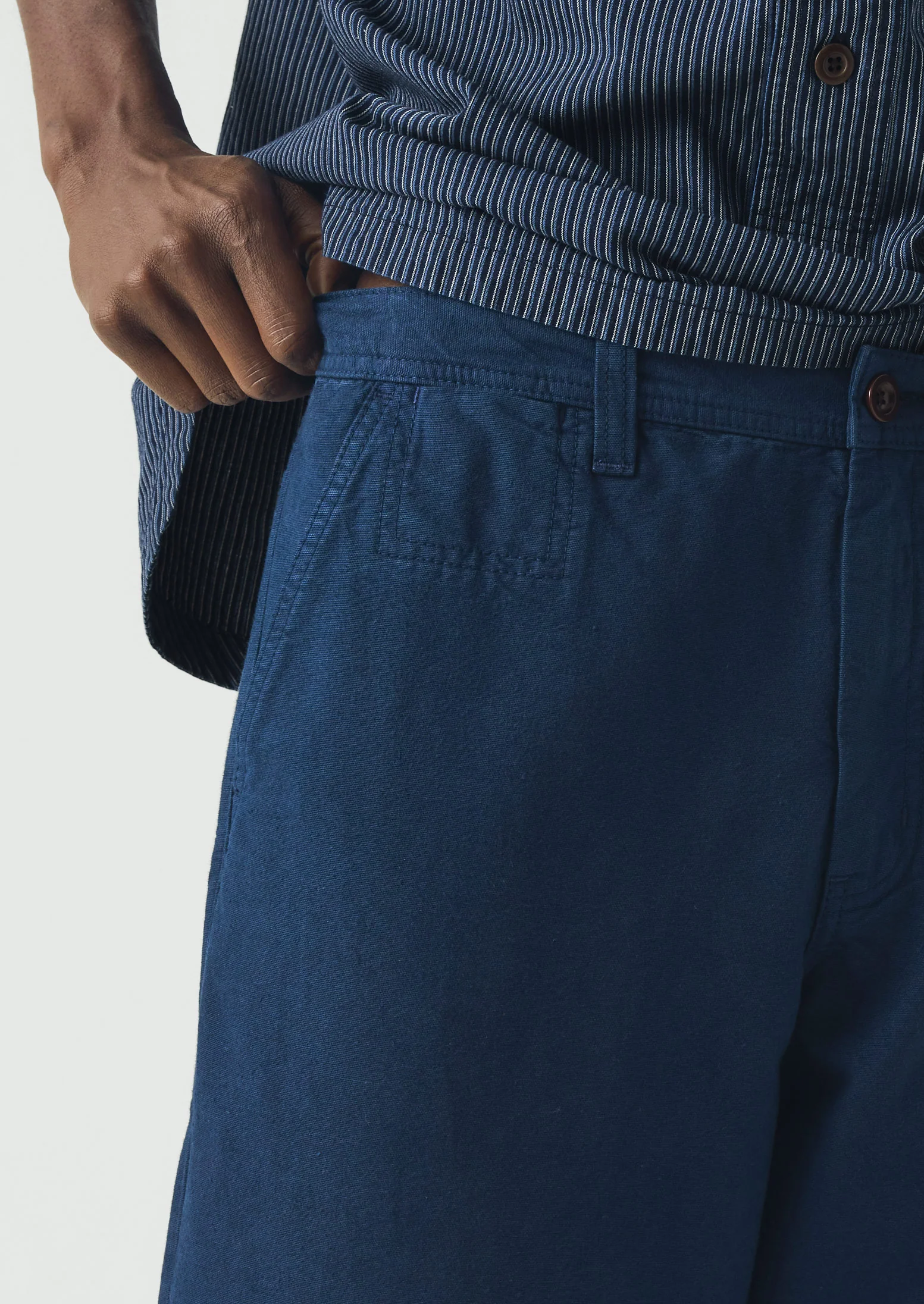 Elliot Garment Dyed Cotton Canvas Trousers | Uniform Blue - Image 6