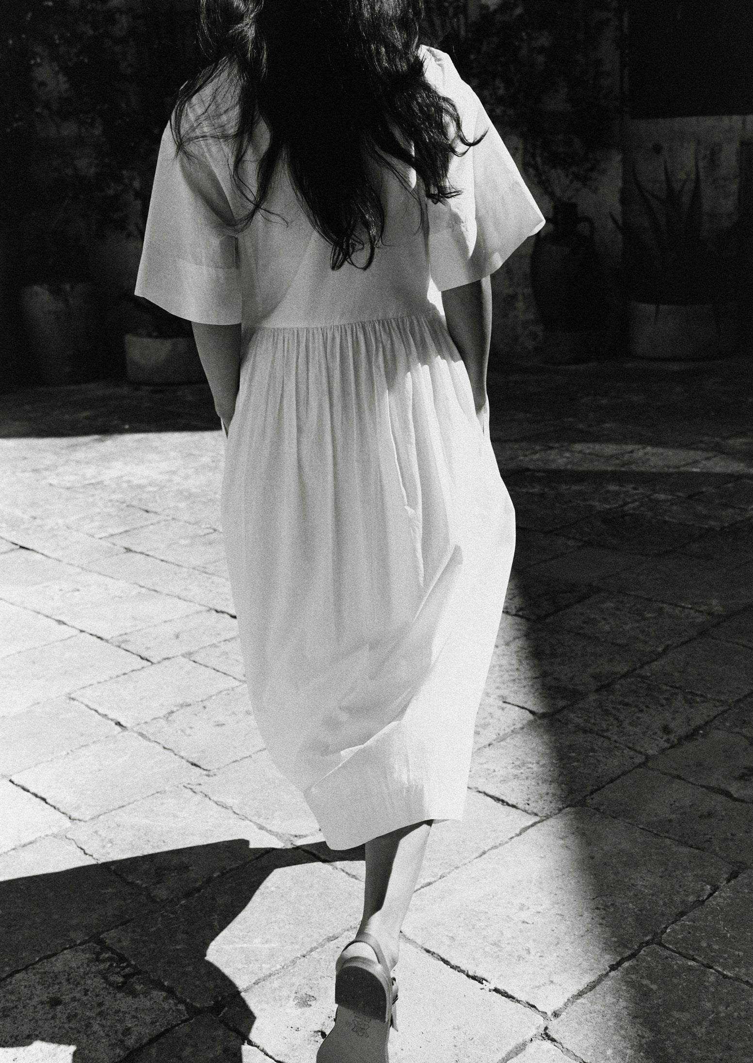 Embroidered Cotton Voile Dress | Chalk White - Image 8