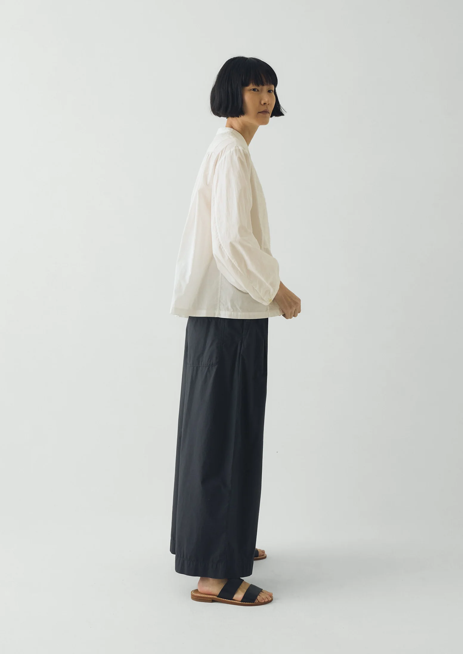 Embroidered Cotton Voile Shirt | Chalk White - Image 5
